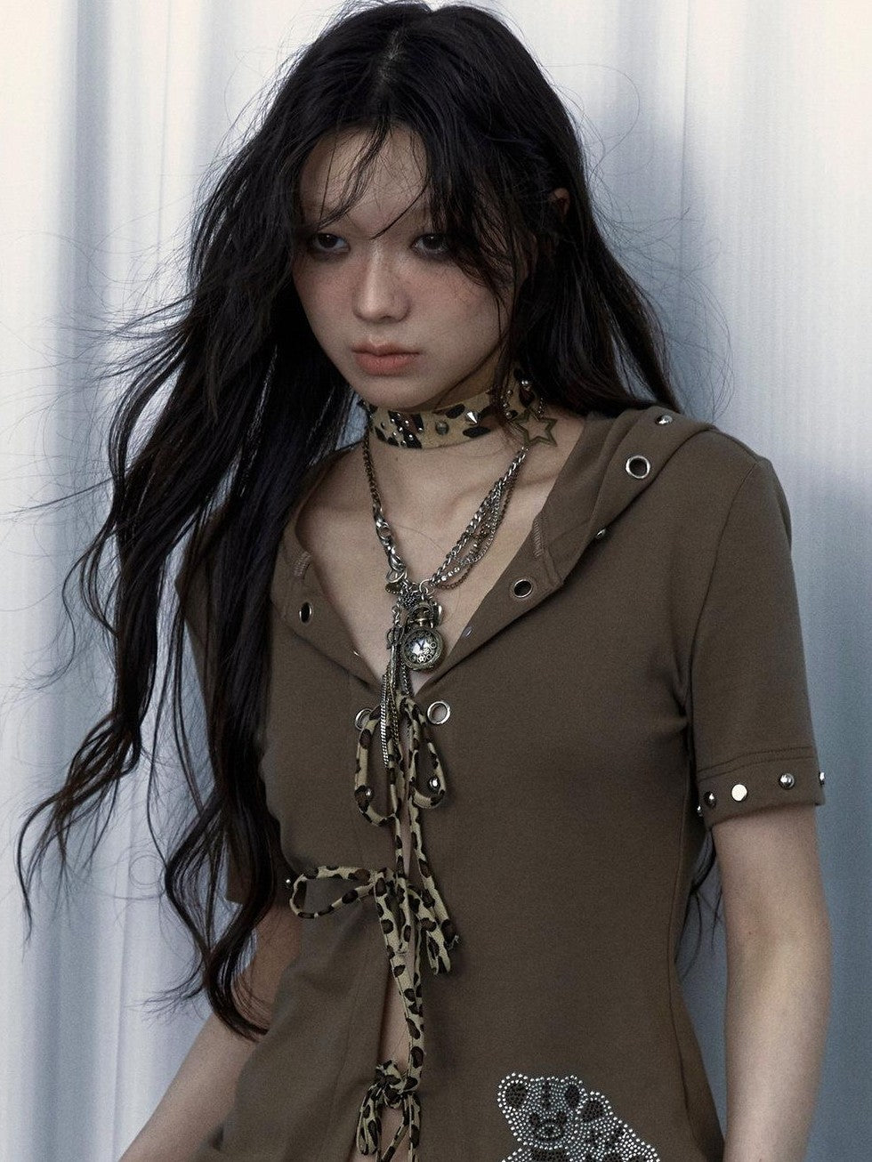 NO ROMANCE Vintage Punk Distressed Pocketwatch Spliced Women'S Manmade Crystal Pendants