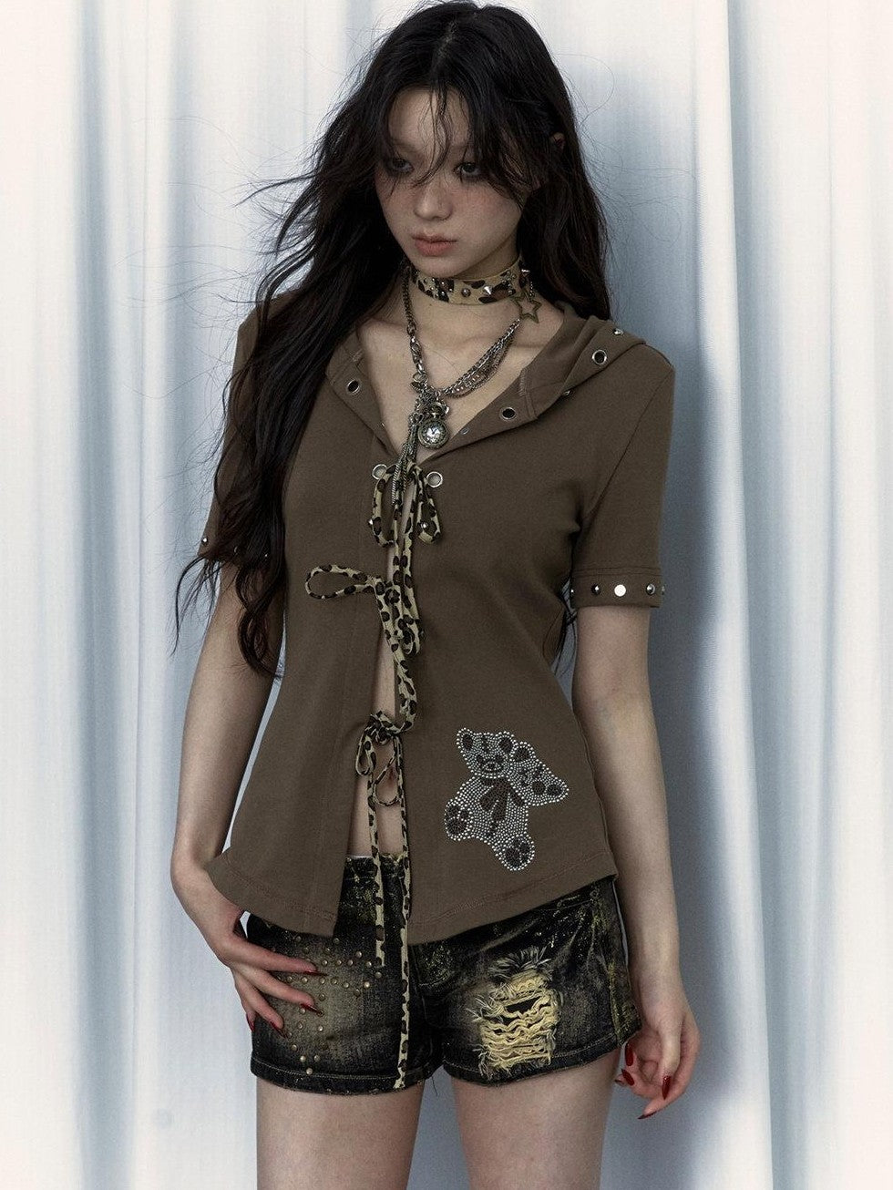 NO ROMANCE Vintage Punk Distressed Pocketwatch Spliced Women'S Manmade Crystal Pendants