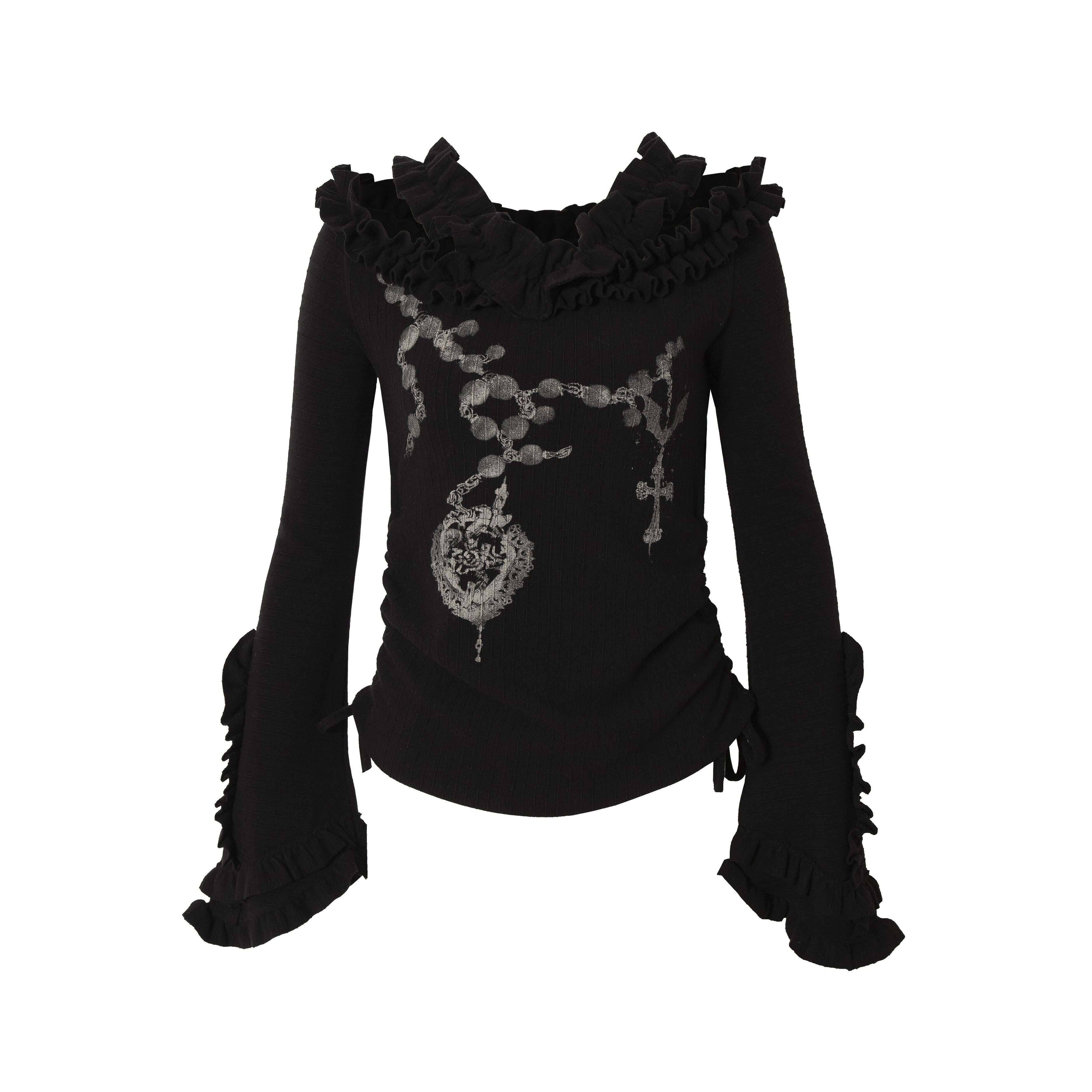 NO_ROMANCE_Vintage_Reversible_Bardot_Bell_Sleeve_Women'S_Knit_Long_Sleeve_T-Shirts_MISSTT
