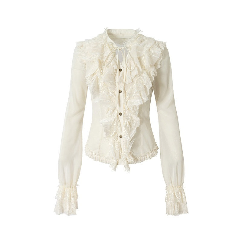 NO_ROMANCE_Vintage_Ruffle_Lace_Stand_Collar_Long_Sleeve_Women'S_Chiffon_Blouses_MISSTT