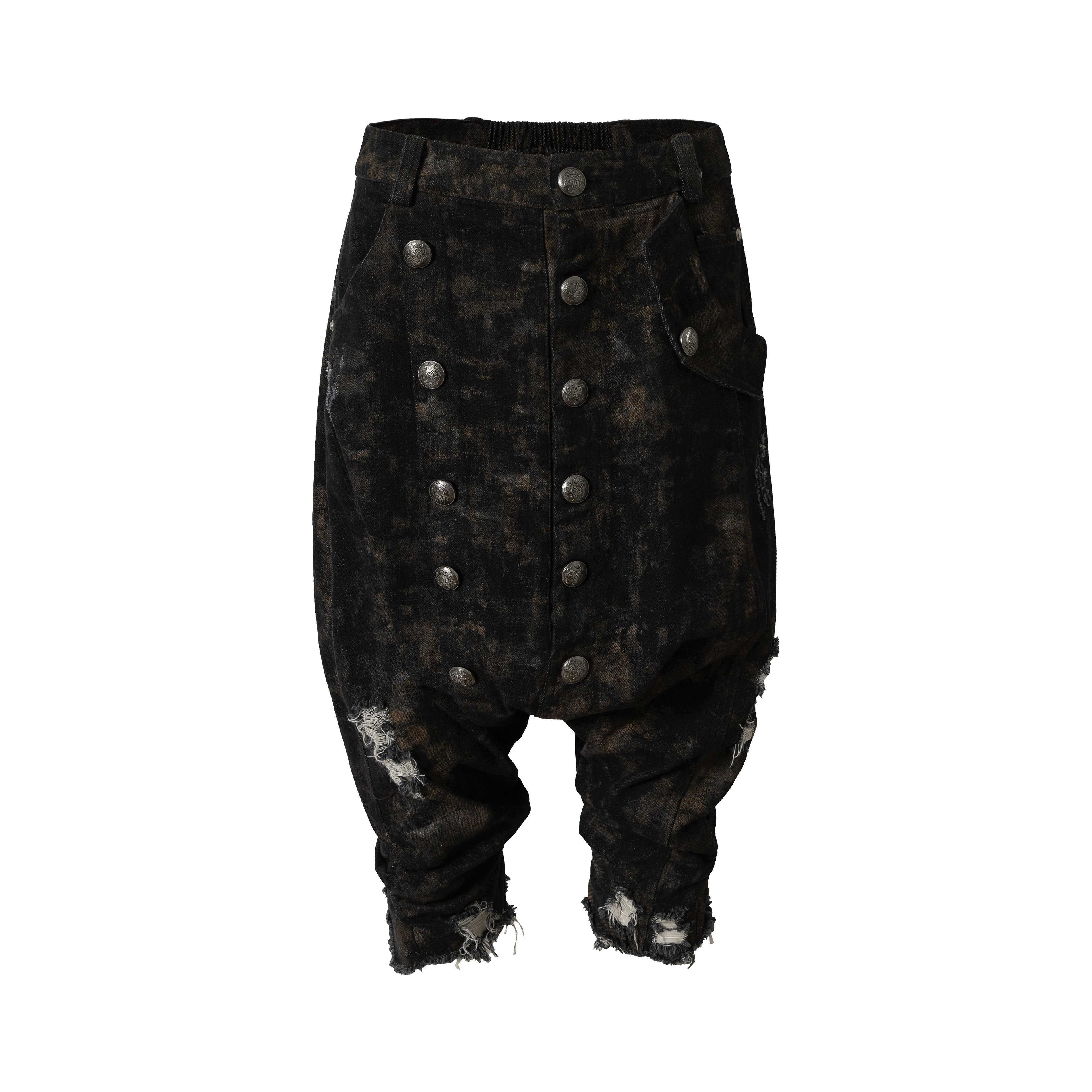 NO_ROMANCE_Washed_Black_Distressed_Ripped_Relaxed_Women'S_Denim_Bermuda_Shorts_MISSTT