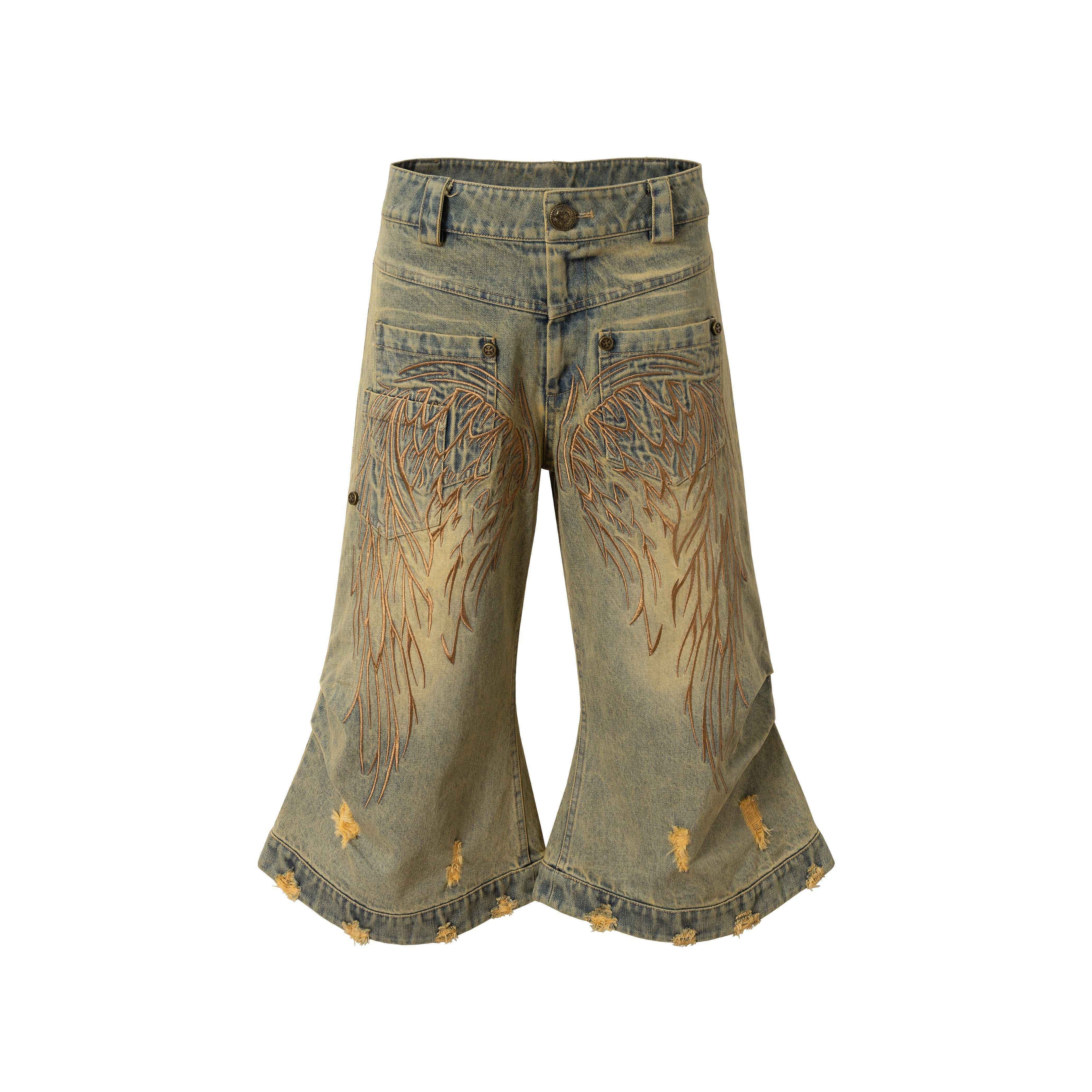 NO_ROMANCE_Washed_Vintage_Punk_Embroidered_Wings_Women'S_Cotton_Wide-Leg_Jeans_MISSTT