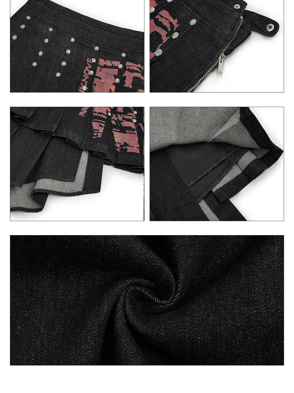 Nico Molly Asymmetrical Low Waist Pleated Patchwork Straight Fit Black Women Midi Skirts
