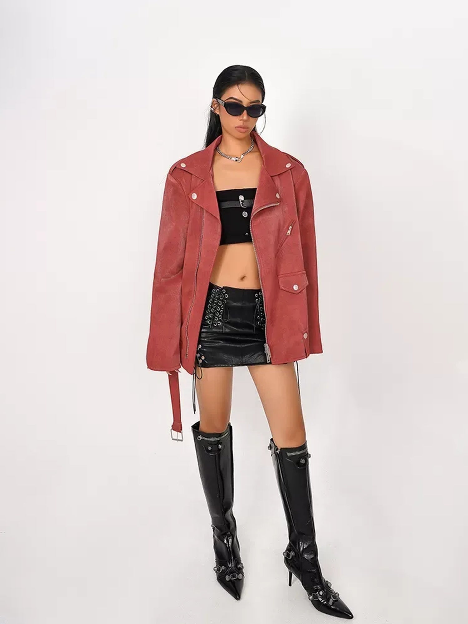 Nico Molly Backless Slim Fit Cropped Street Style Solid Color Women Tube Tops