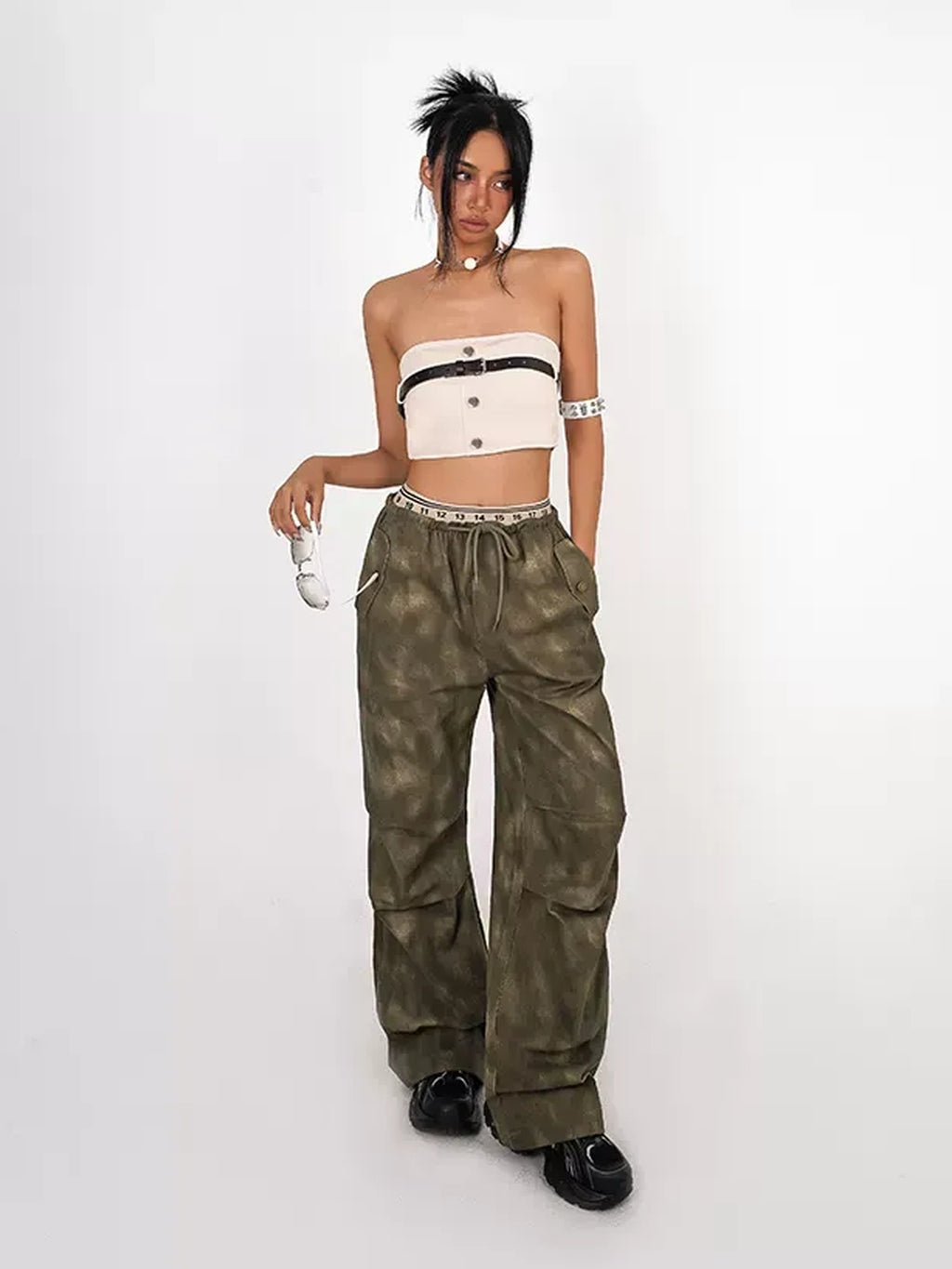Nico Molly Backless Slim Fit Cropped Street Style Solid Color Women Tube Tops