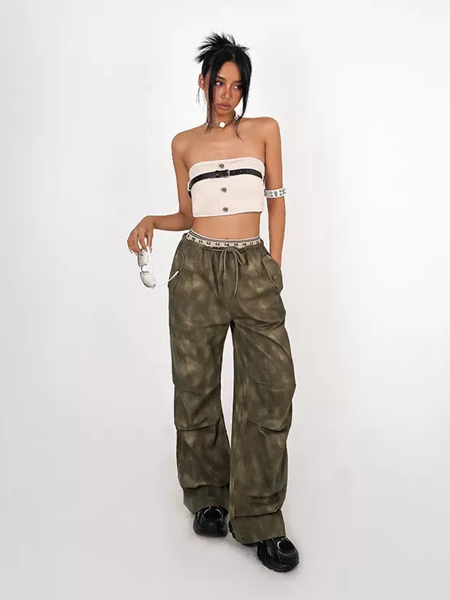 Nico Molly Backless Slim Fit Cropped Street Style Solid Color Women Tube Tops