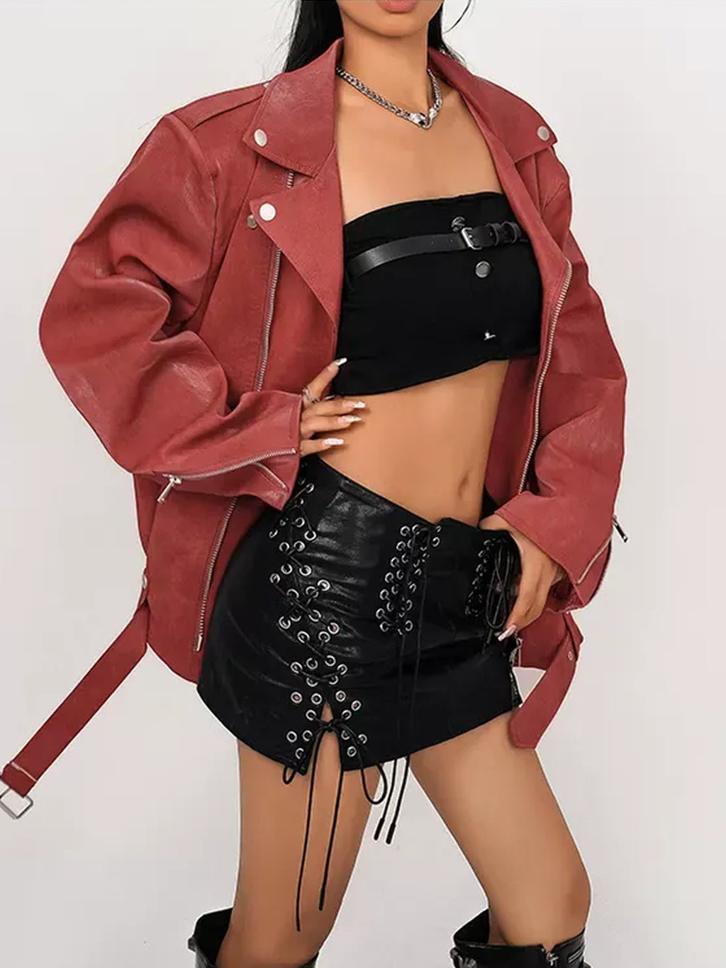 Nico Molly Backless Slim Fit Cropped Street Style Solid Color Women Tube Tops