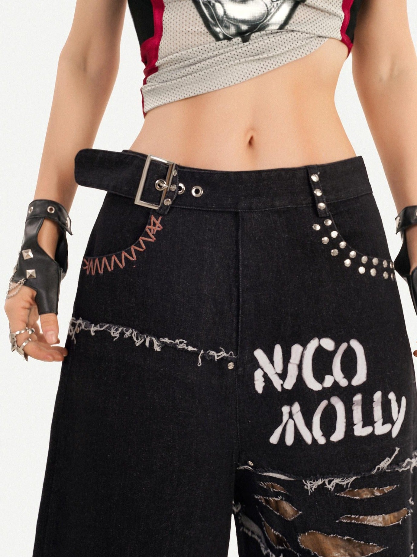 Nico Molly Breathable Heart Patchwork Sexy Slim V-neck Women T Shirt Basic Crop Tops