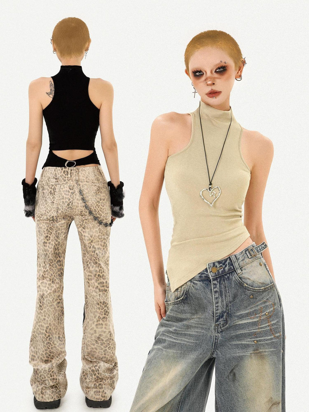 Nico Molly Combed Cotton Padded Slim Fit Stand Collar Women Essential Tank Tops