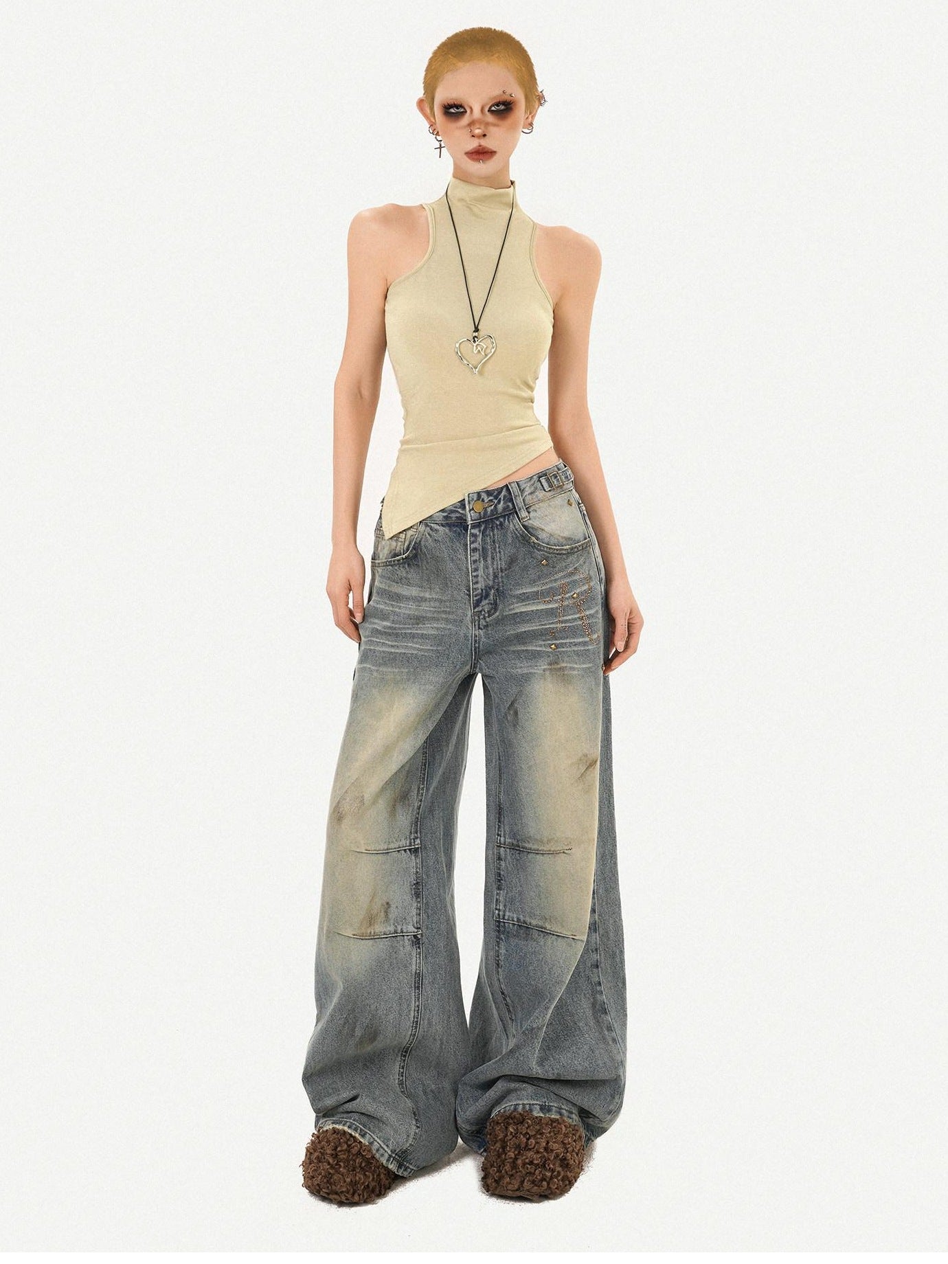 Nico Molly Combed Cotton Padded Slim Fit Stand Collar Women Essential Tank Tops