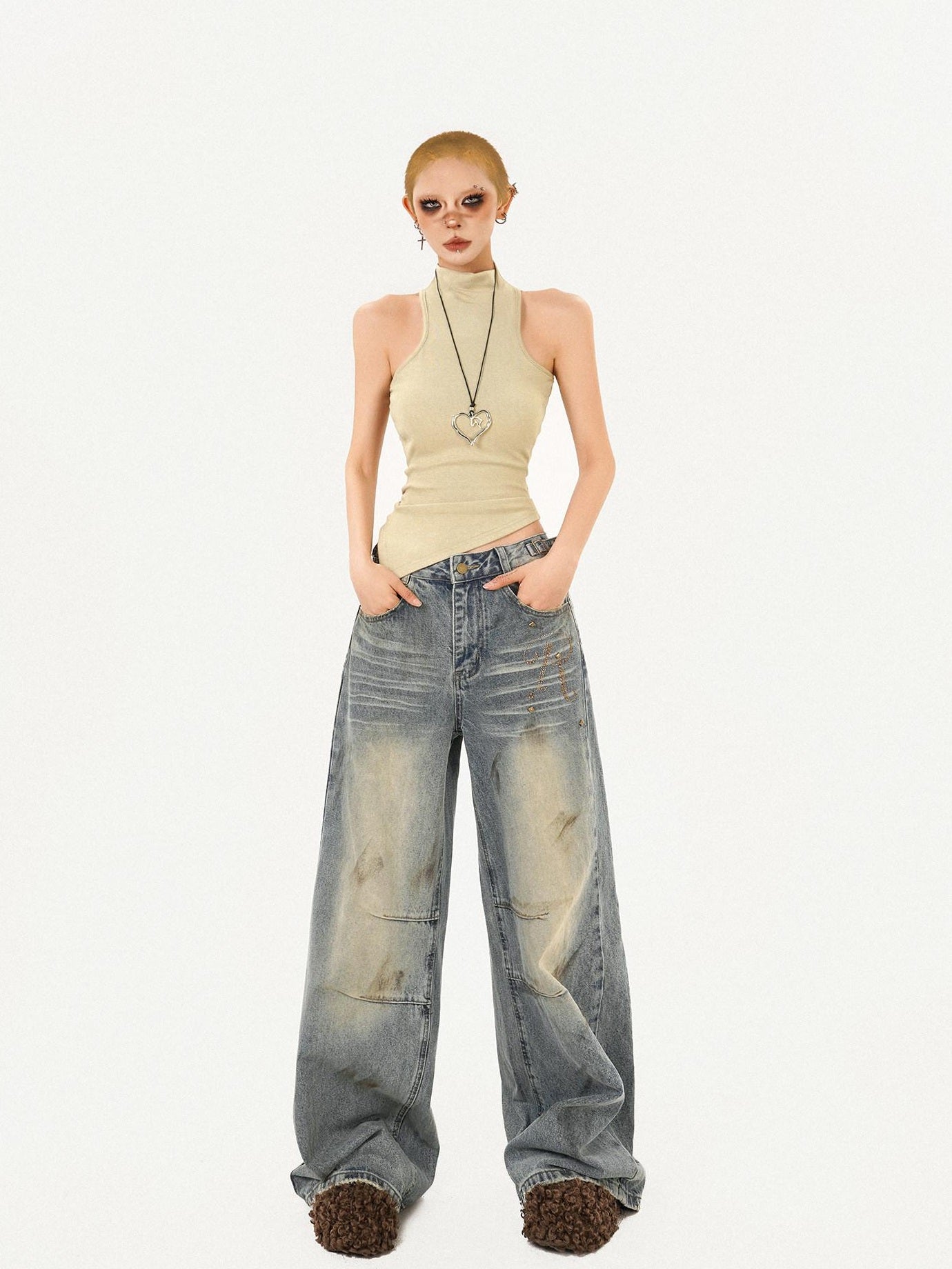 Nico Molly Combed Cotton Padded Slim Fit Stand Collar Women Essential Tank Tops