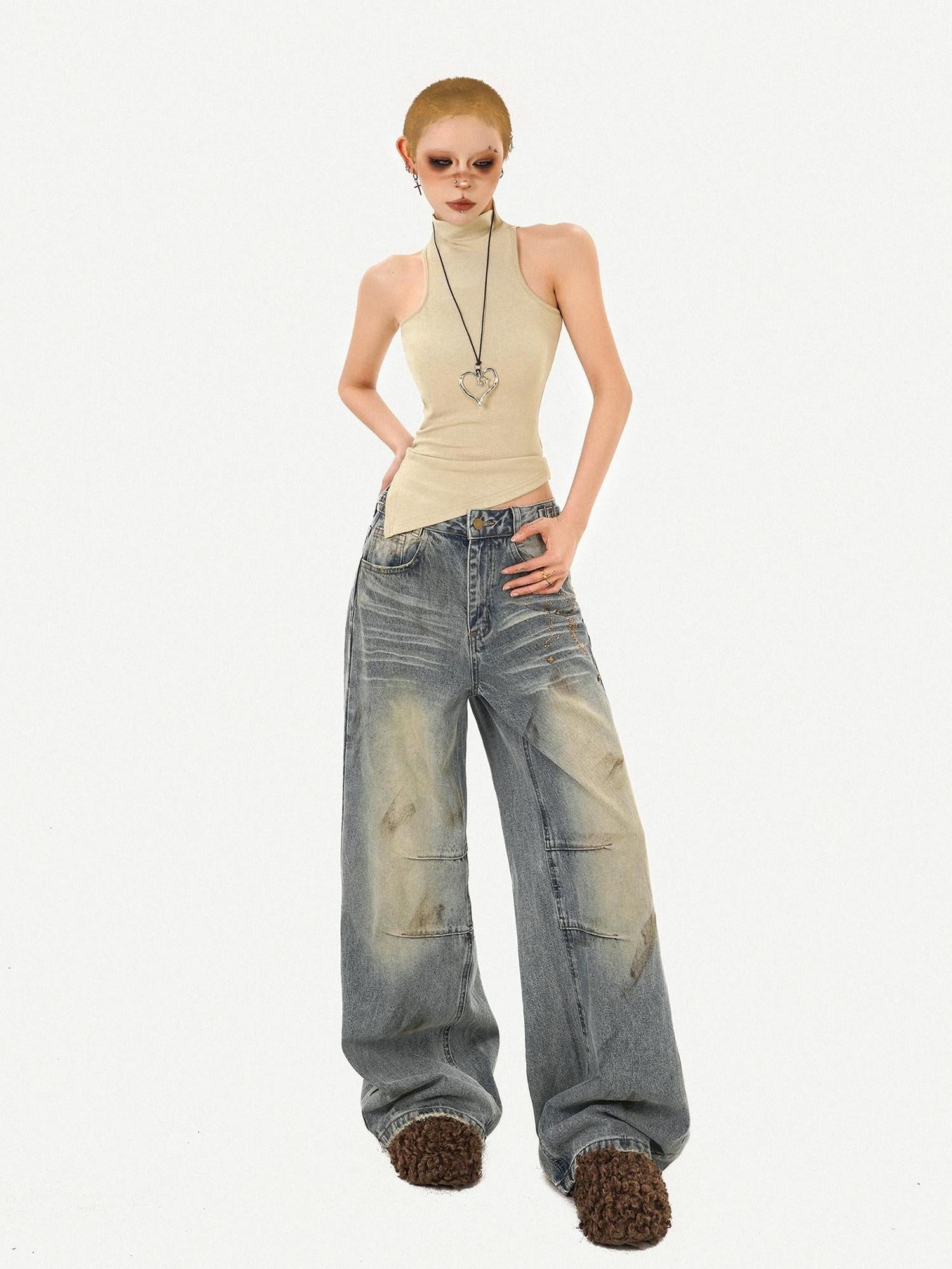Nico Molly Combed Cotton Padded Slim Fit Stand Collar Women Essential Tank Tops