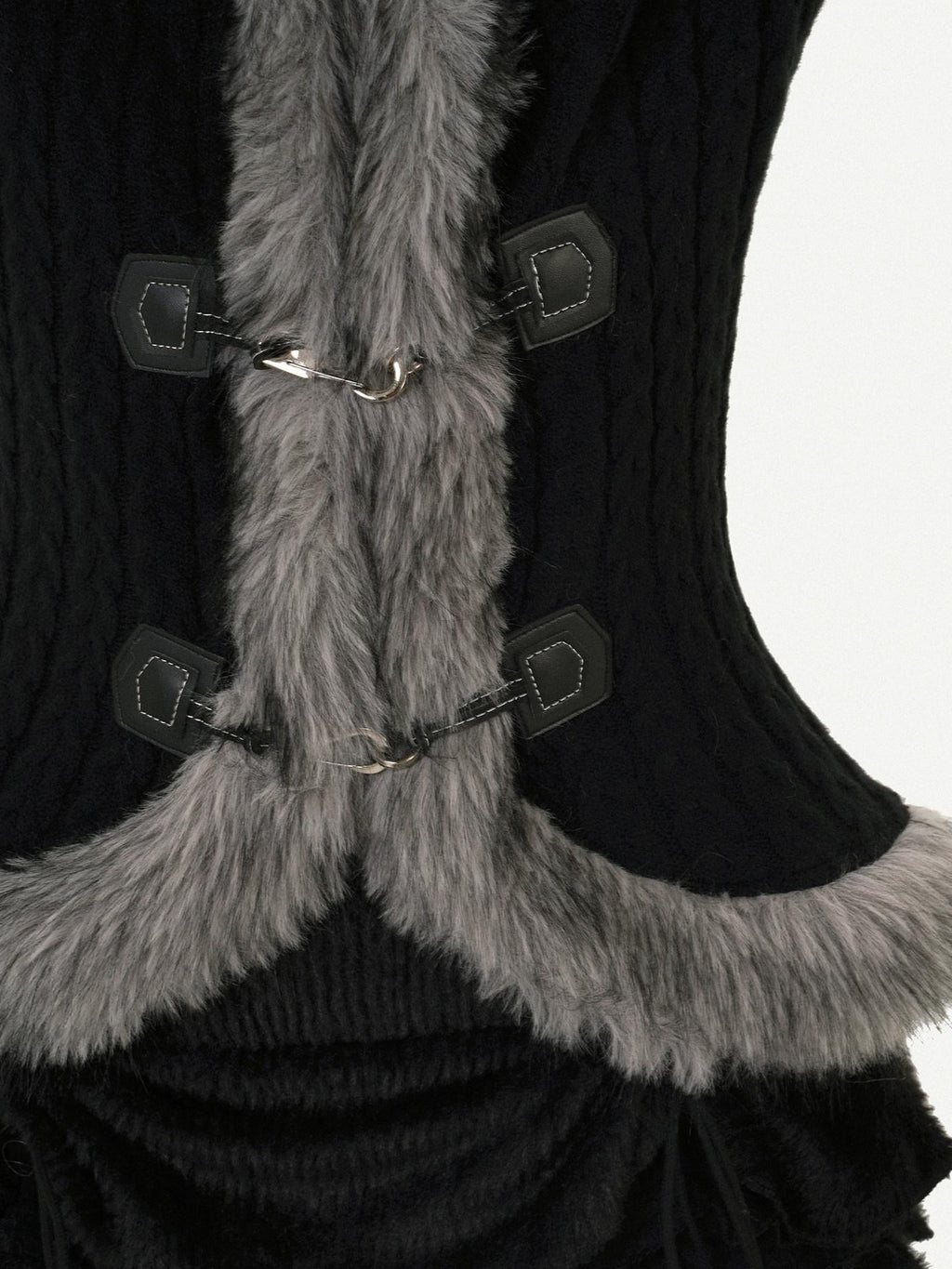 Nico Molly Cozy Warm Vintage Slim Fit Hooded Bell Sleeve Short Black Buttoned Women Jackets