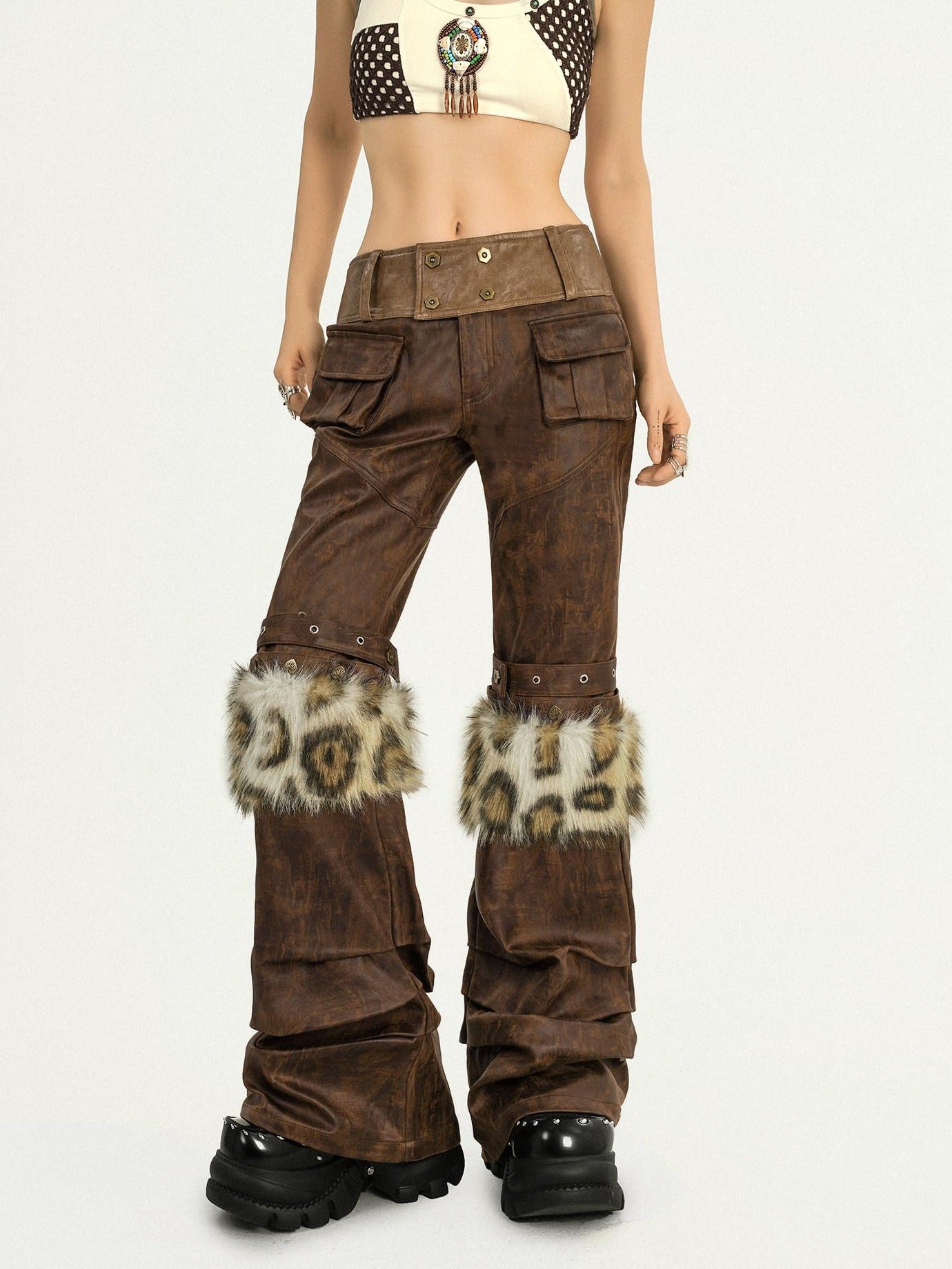 Nico Molly Deep Brown Zipper Natural Waist Original Straight Fit Women Straight Pants