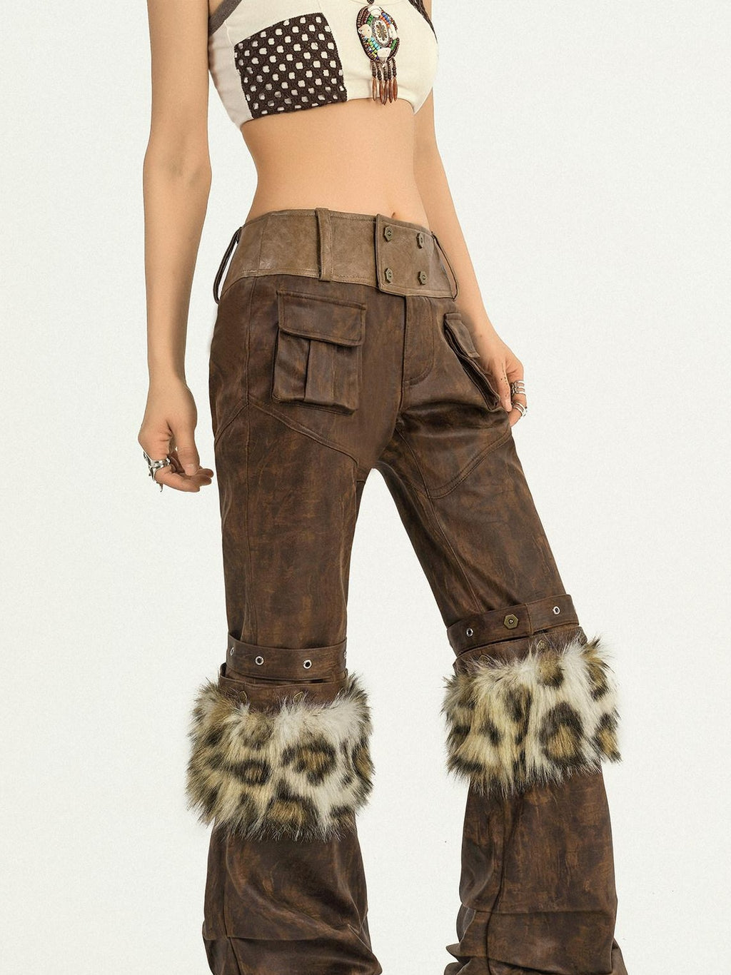 Nico Molly Deep Brown Zipper Natural Waist Original Straight Fit Women Straight Pants