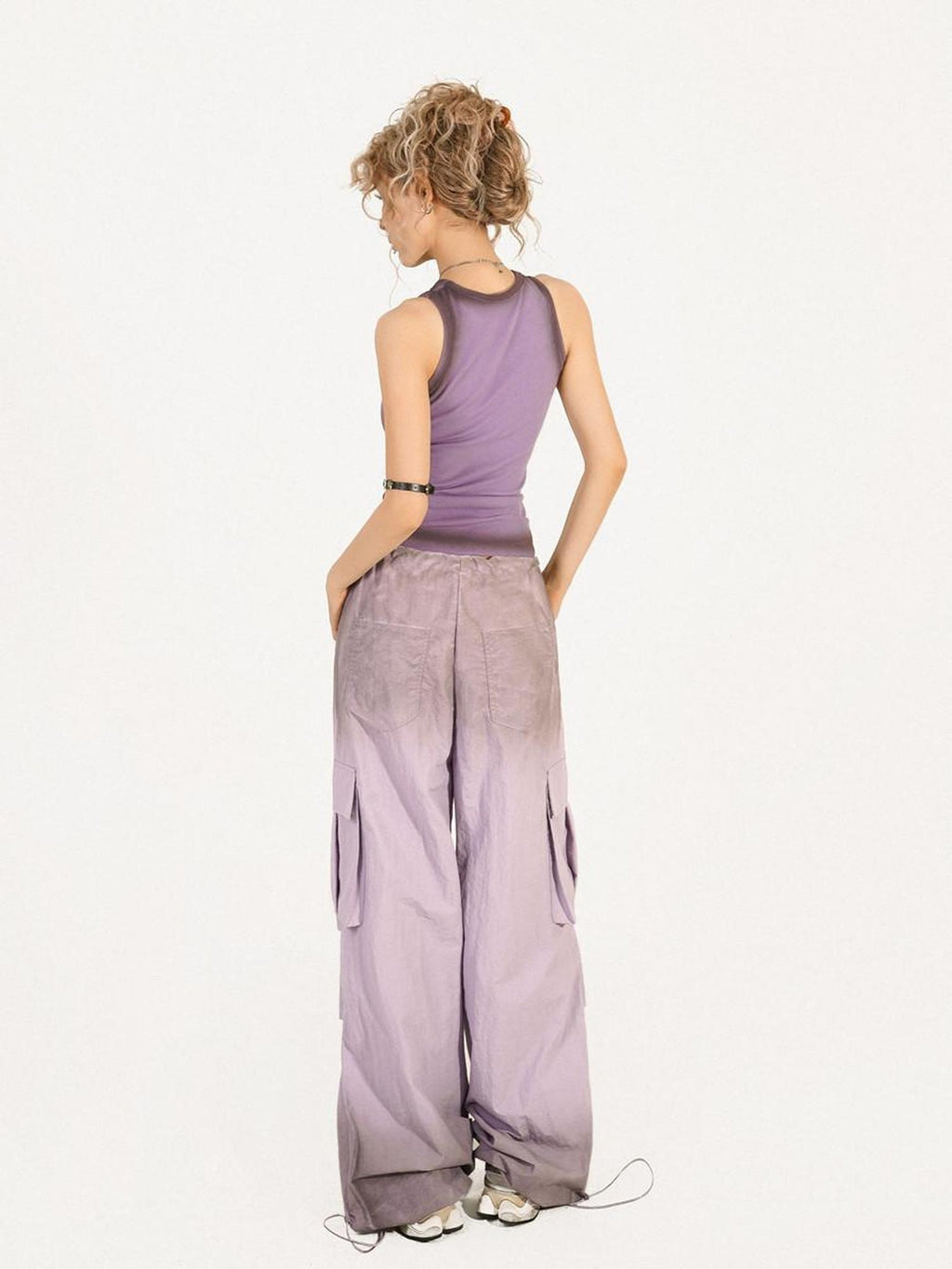 Nico Molly Distressed Street Slim Fit Unpadded Women Solid Purple Tank Tops