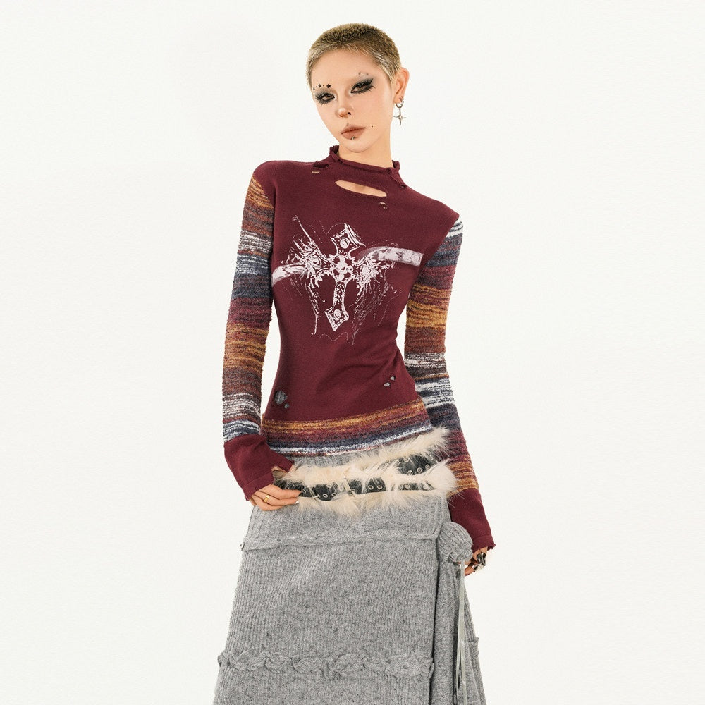 Nico_Molly_Eco_Recycled_Fiber_Plum_Slim_Street_Long_Sleeve_Pullover_Thick_Knitwear_MISSTT