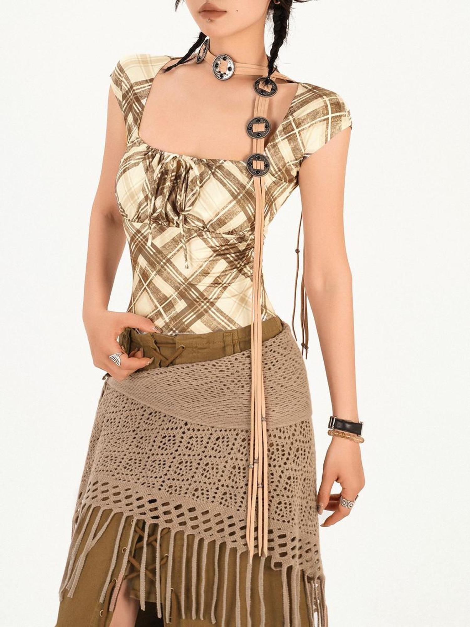 Nico Molly Edgy Asymmetrical Safety Pin Short Hem Street Style Mid Waist Black Midi Skirts
