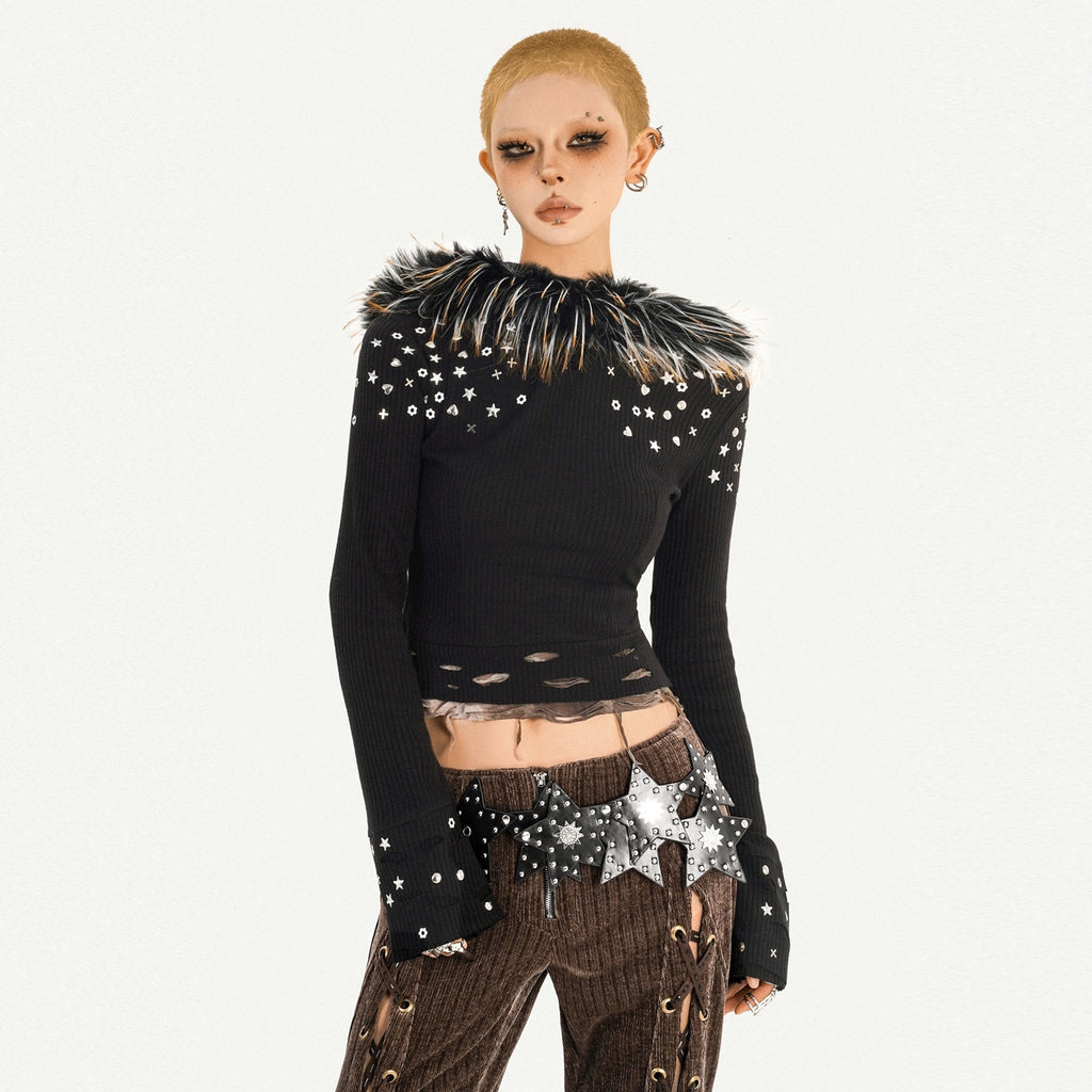 Nico_Molly_Edgy_Distressed_Slim_Punk_Black_Youthful_Dance_Date_Ladies_Long_Sleeve_Crop_Tops_MISSTT