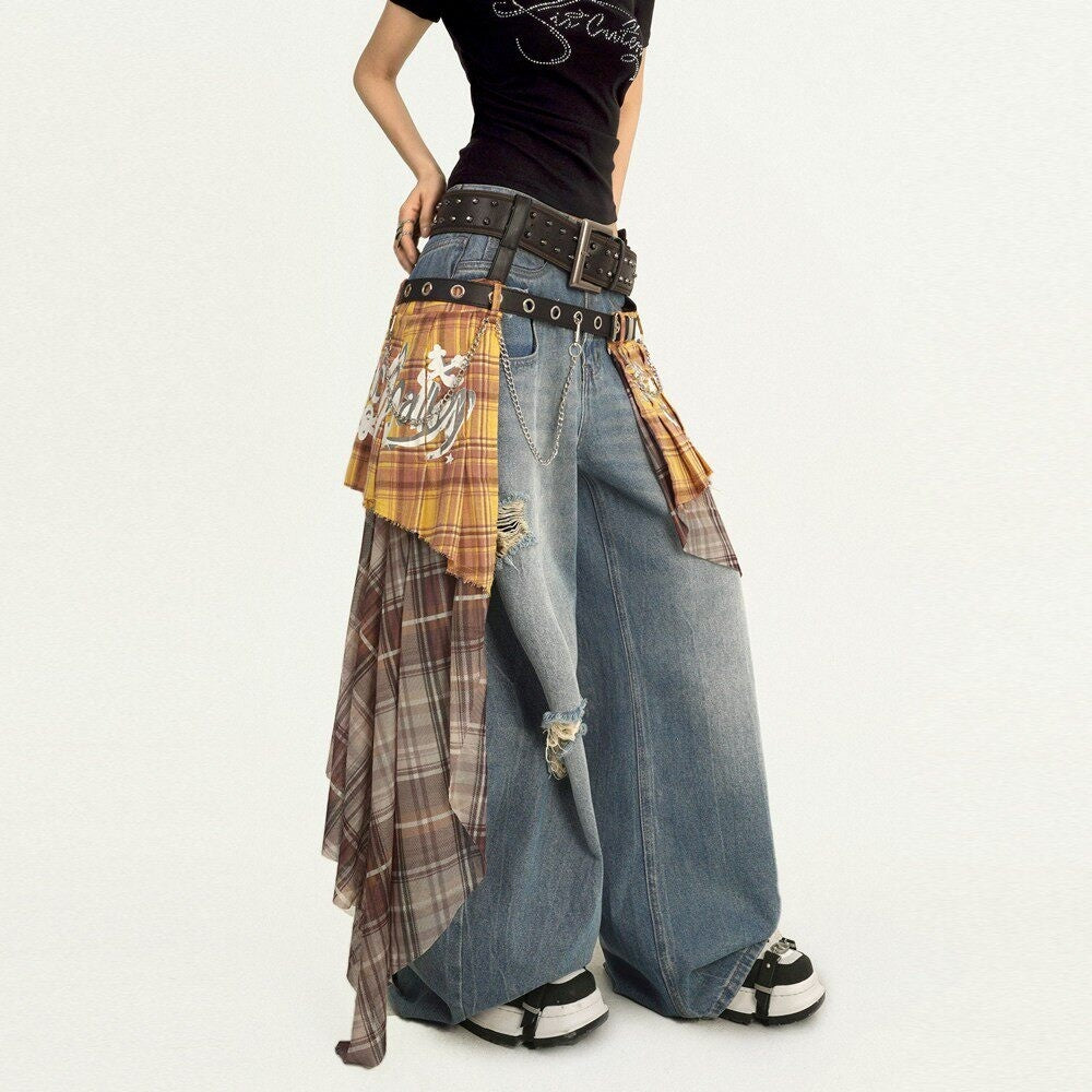 Nico_Molly_Edgy_Patchwork_Street_Punk_A_Line_Mid_Waist_Tie_Women_Travel_Maxi_Skirts_MISSTT