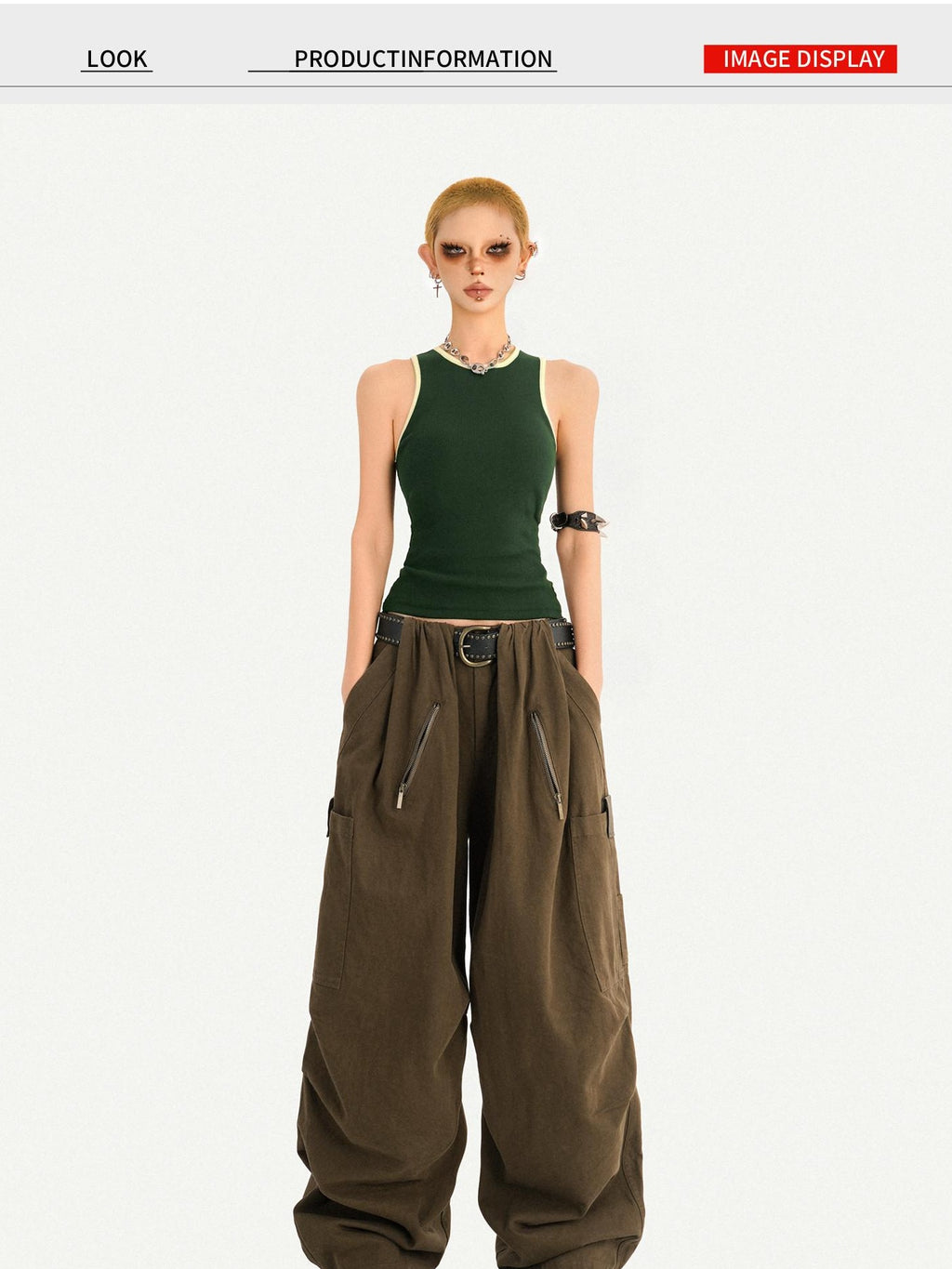 Nico Molly Elastic Slim Fit Round Neck A Line Narrow Straps Cropped Women Solid Tank Tops