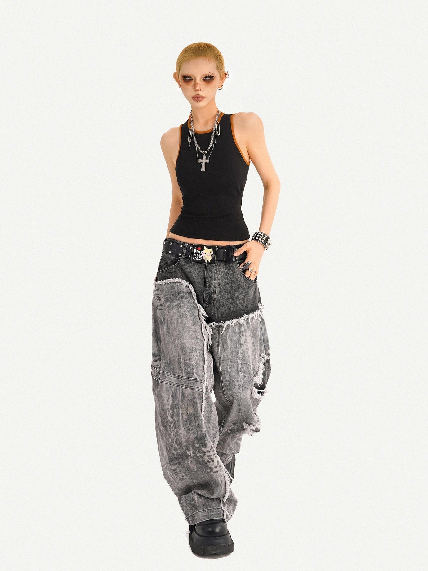 Nico Molly Elastic Slim Fit Round Neck A Line Narrow Straps Cropped Women Solid Tank Tops