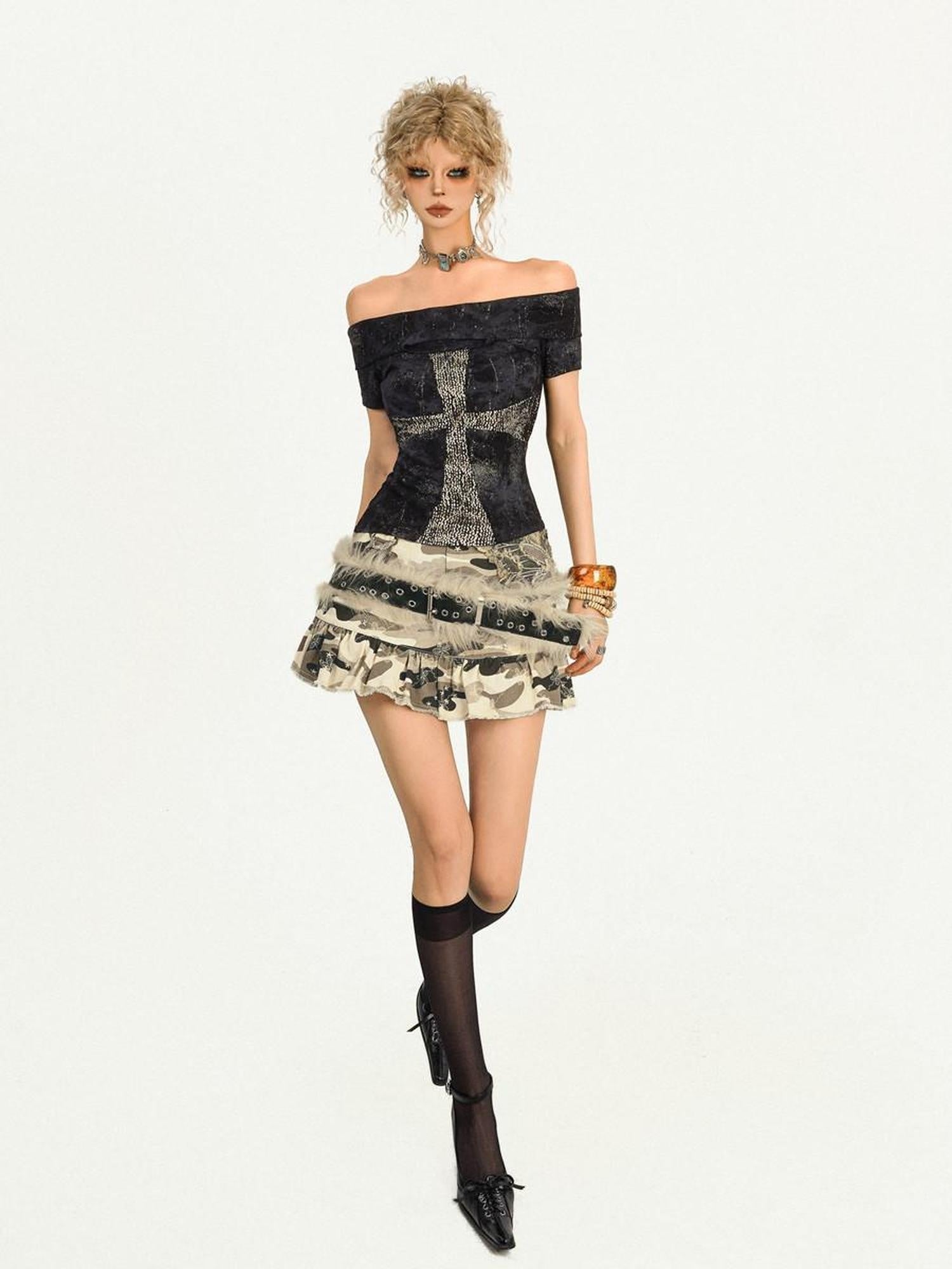 Nico Molly Fade Resistant Street Pleated Mid Waist Lined Women Graphic Mini Skirts