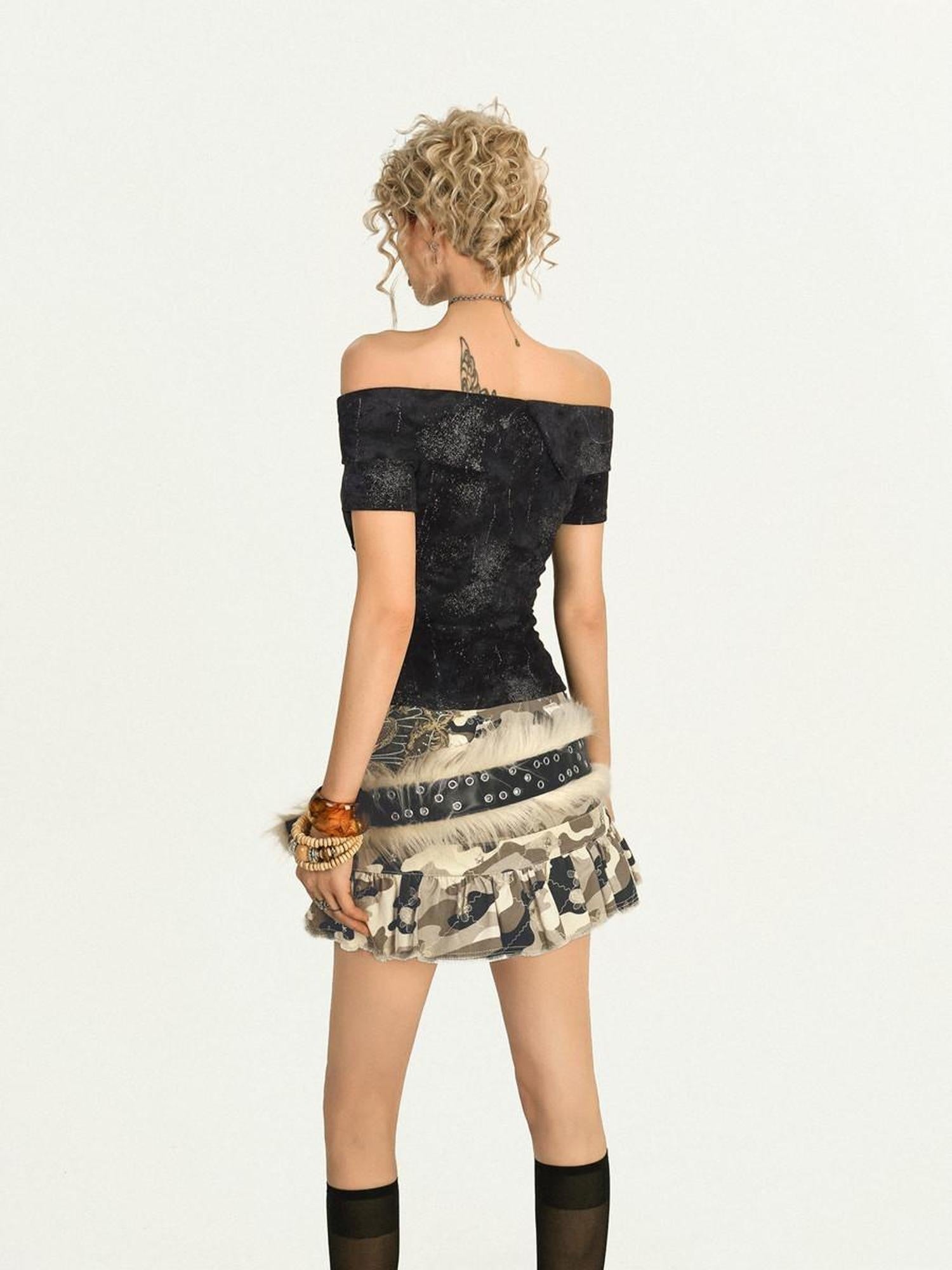Nico Molly Fade Resistant Street Pleated Mid Waist Lined Women Graphic Mini Skirts