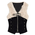 Nico_Molly_Faux_Fur_Collar_V-neck_Cropped_Slim_Patchwork_Zip_Schoolgirl_Citywalk_Vests_MISSTT