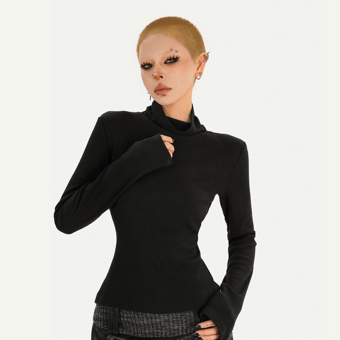 Nico_Molly_Faux_Fur_Collar_V-neck_Cropped_Slim_Patchwork_Zip_Schoolgirl_Citywalk_Vests_MISSTT