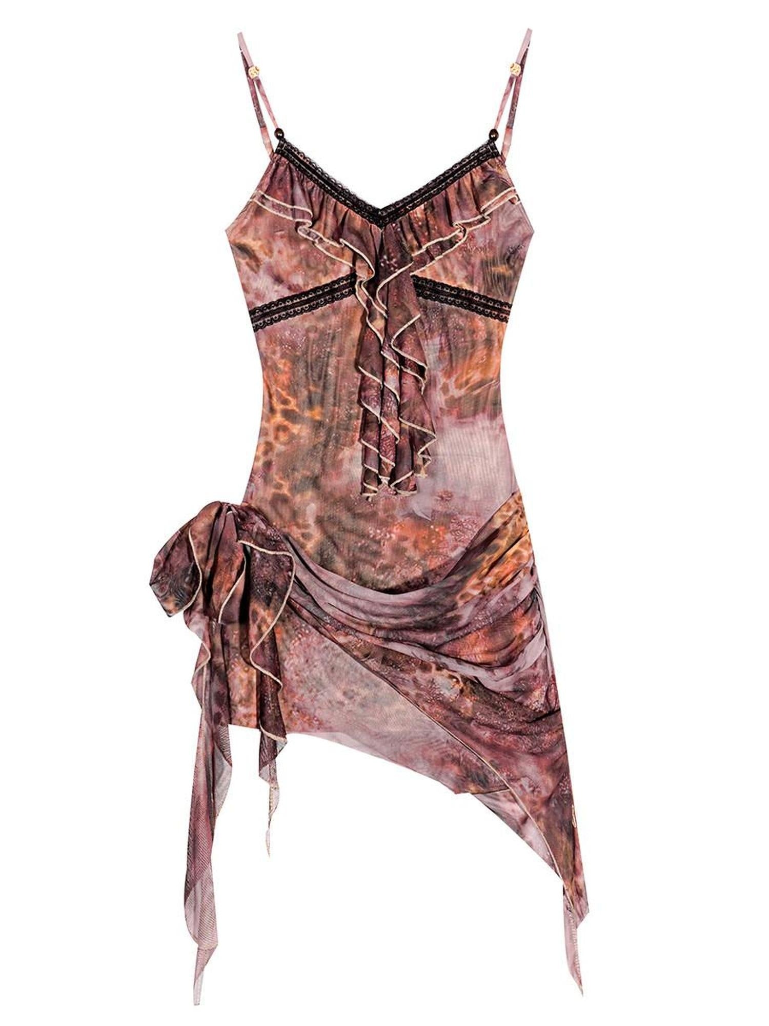 Nico Molly Figure Flattering Street Slim Sleeveless Cami Patterned Midi Dresses