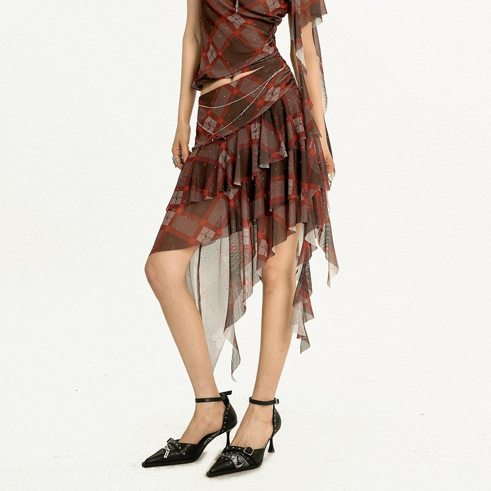 Nico_Molly_Flattering_High_Waist_Ruffle_Hem_A_Line_Slim_Fit_Red_Young_Women_Midi_Skirts_MISSTT