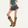 Nico_Molly_Flattering_Low_Waist_Pleated_A_Line_Slim_Fit_Solid_Dark_Blue_Youth_Mini_Skirts_MISSTT