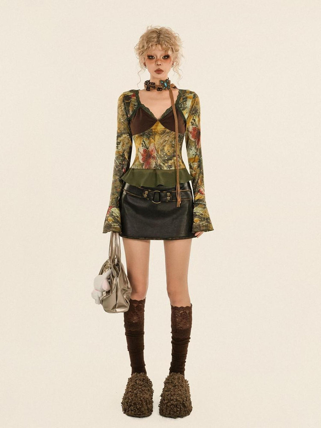 Nico Molly Flattering Slim Fit Mid Rise A Line Street Style Women Dark Brown Mini Skirts