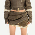 Nico_Molly_Frayed_Hem_Distressed_Punk_Bodycon_Mid_Rise_Side_Zipper_Brown_Mini_Skirts_MISSTT