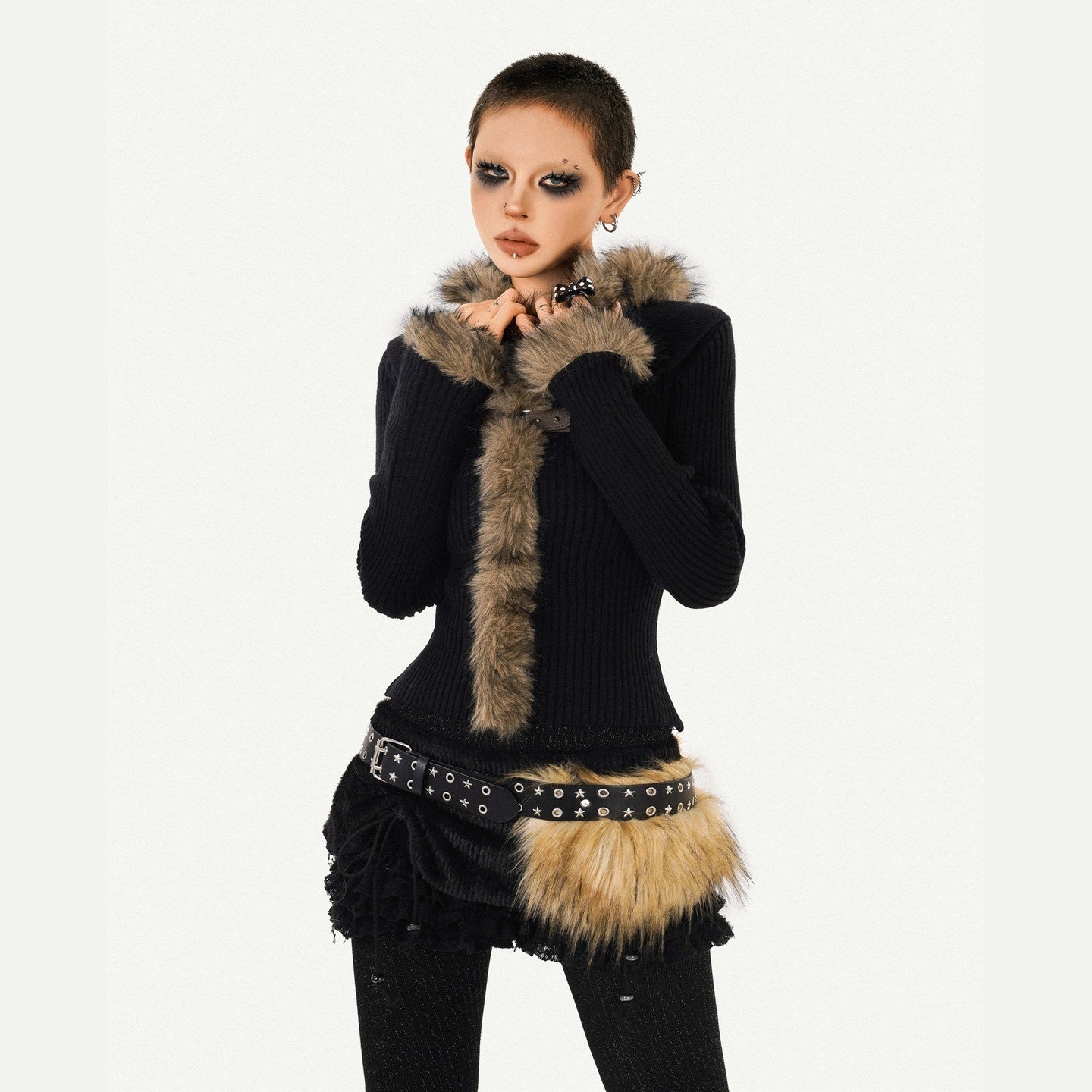 Nico_Molly_Fur_Collar_Slim_Fit_Vintage_Pullover_Long_Sleeve_Daily_Women_Black_Knitwear_MISSTT
