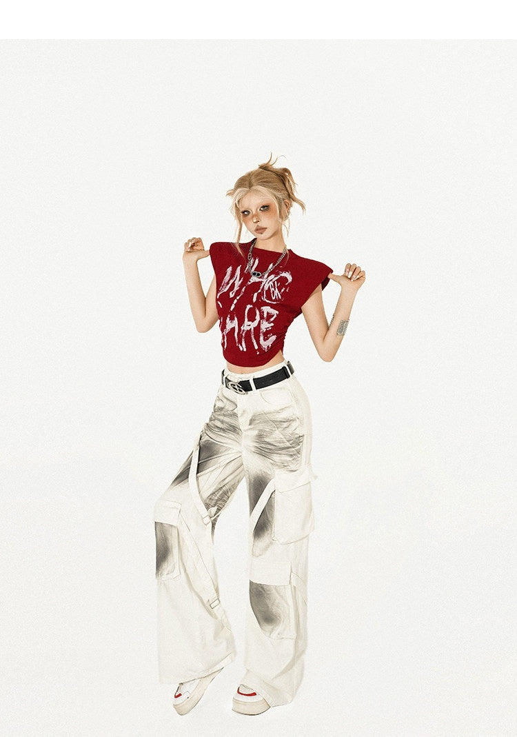 Nico_Molly_Graphic_Print_Slim_Fit_Street_Mock_Neck_Short_Sleeve_Red_White_Basic_Crop_Tops_MISSTT