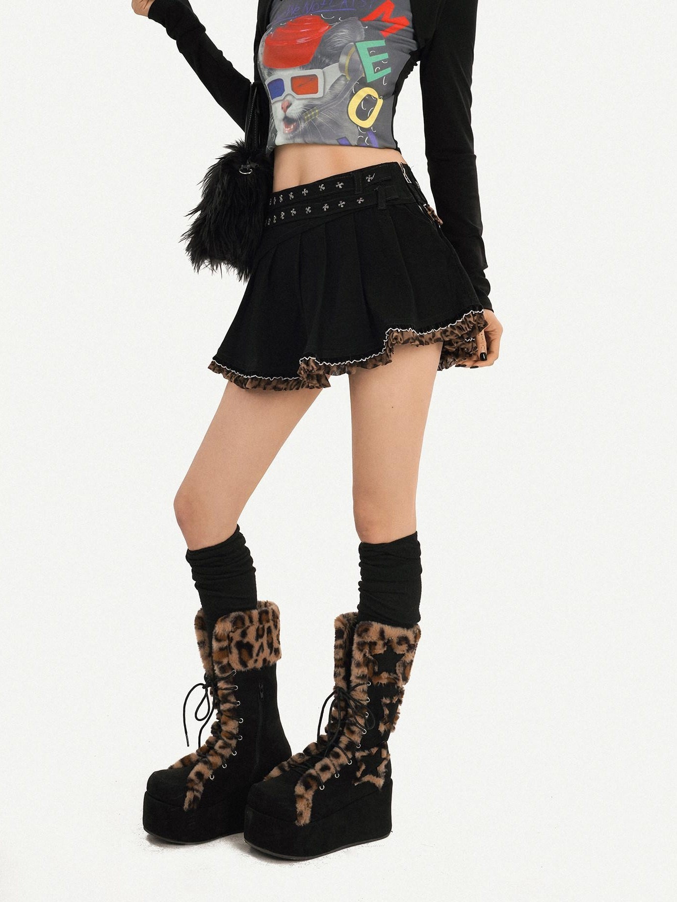 Nico Molly High Waist Frayed Hem Vintage Denim A Line For Women Everyday Black Mini Skirts