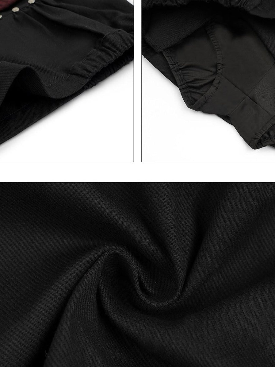 Nico Molly High Waist Lined Black A Line Bubble Skirt Side Zipper College Girl Mini Skirts
