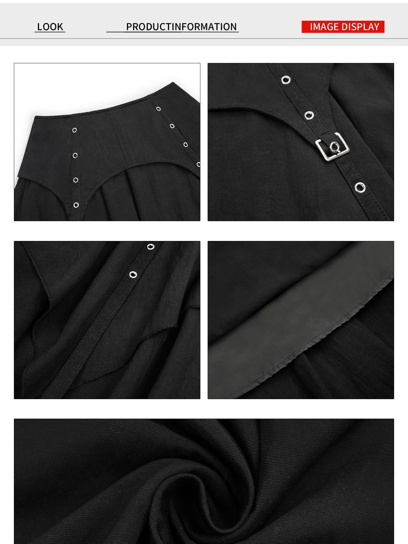 Nico Molly High Waist Patchwork A Line Side Zipper Casual Citywalk Women Midi Skirts