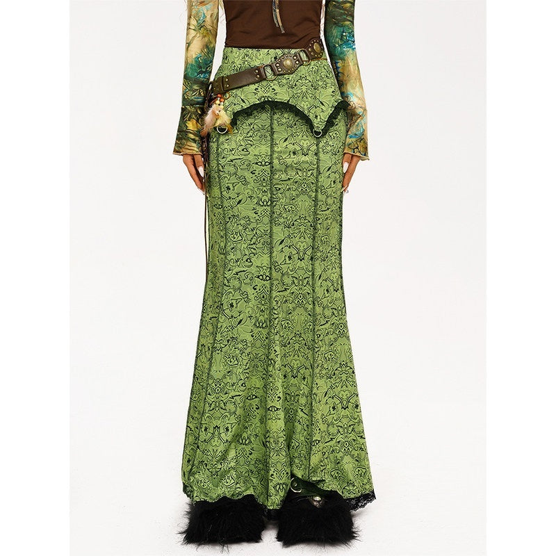 Nico_Molly_High_Waist_Retro_Lace_Patchwork_Slim_Fit_Young_Women_Casual_Green_Maxi_Skirts_MISSTT