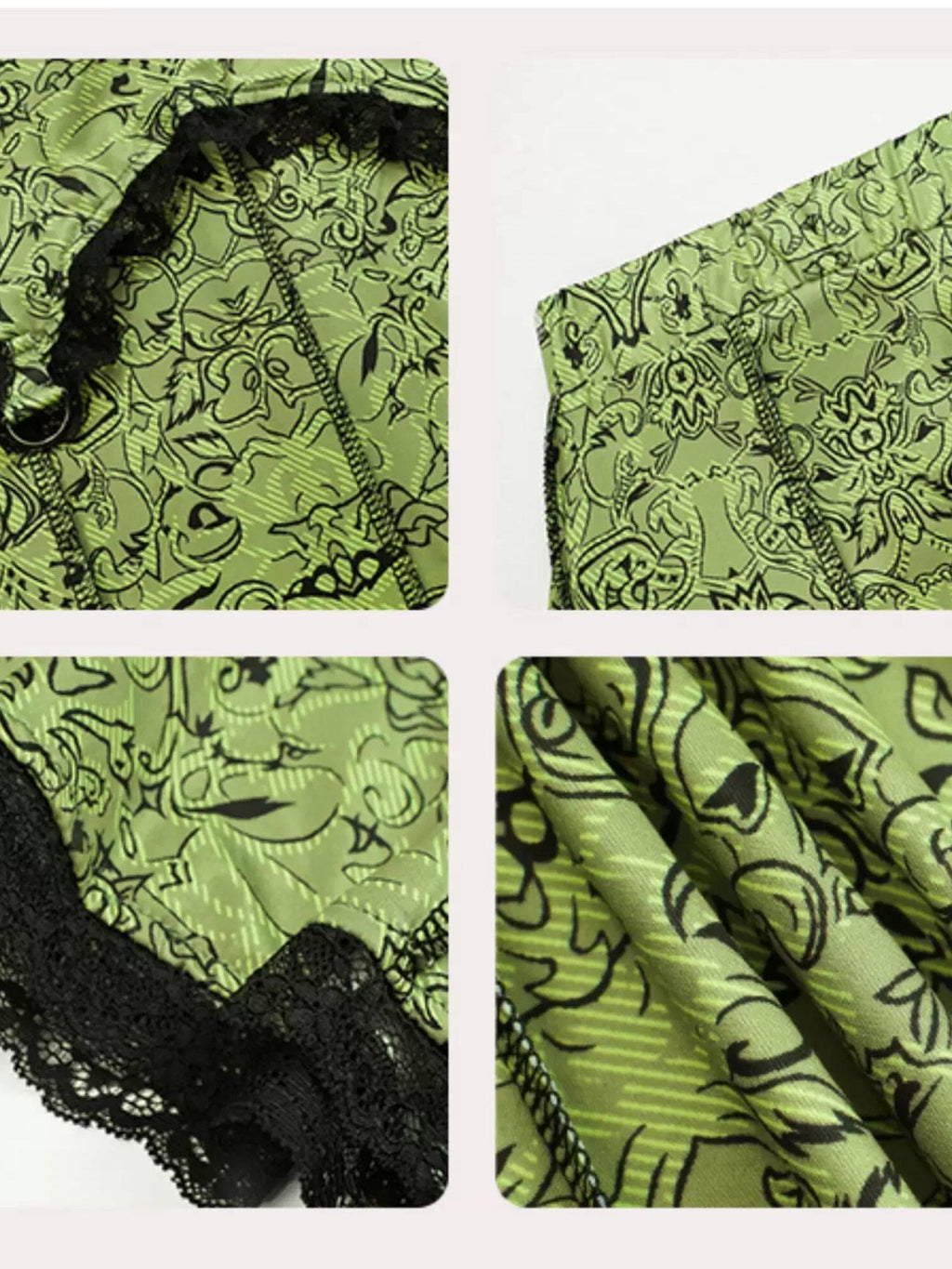 Nico Molly High Waist Retro Lace Patchwork Slim Fit Young Women Casual Green Maxi Skirts