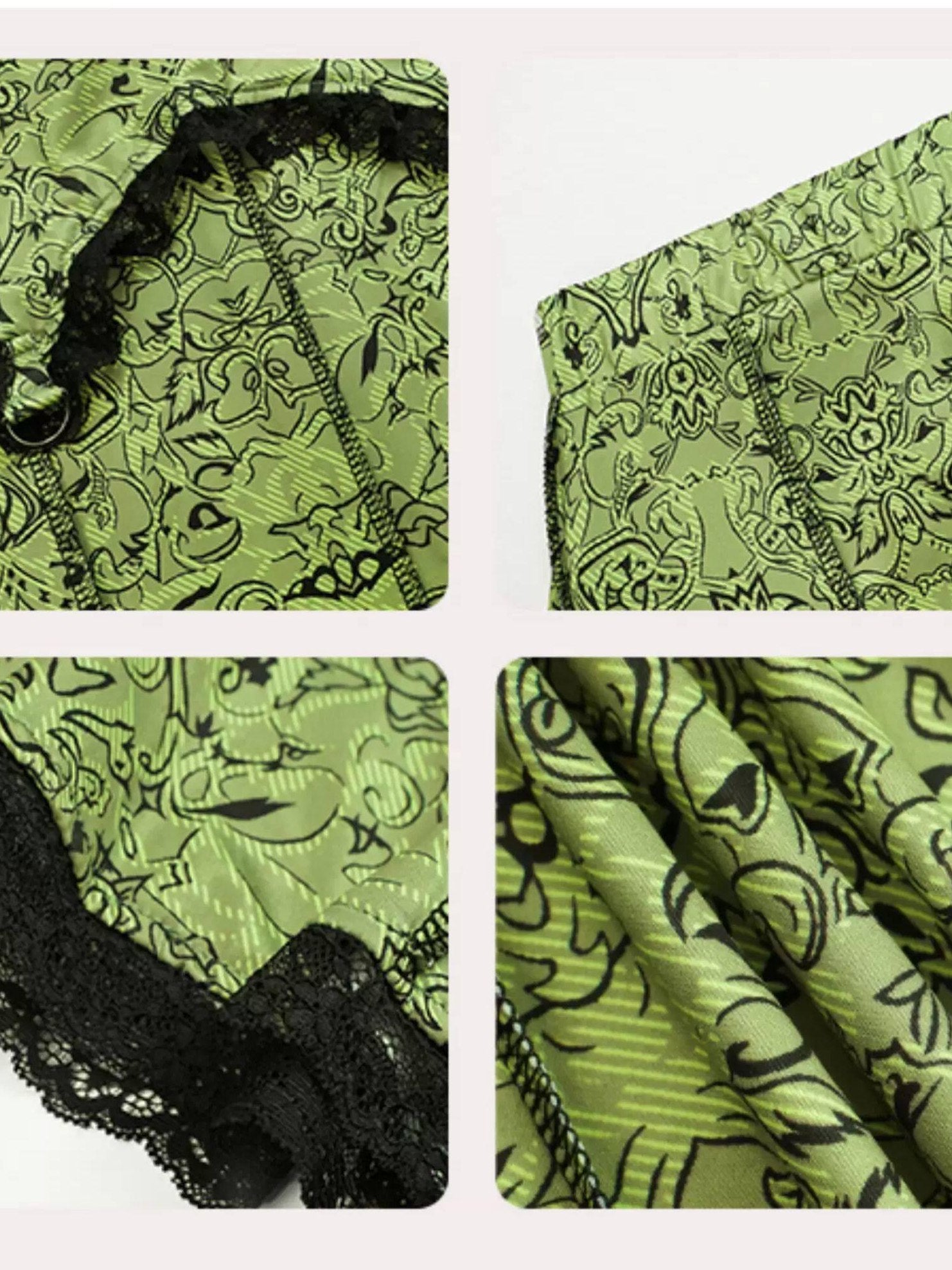 Nico Molly High Waist Retro Lace Patchwork Slim Fit Young Women Casual Green Maxi Skirts