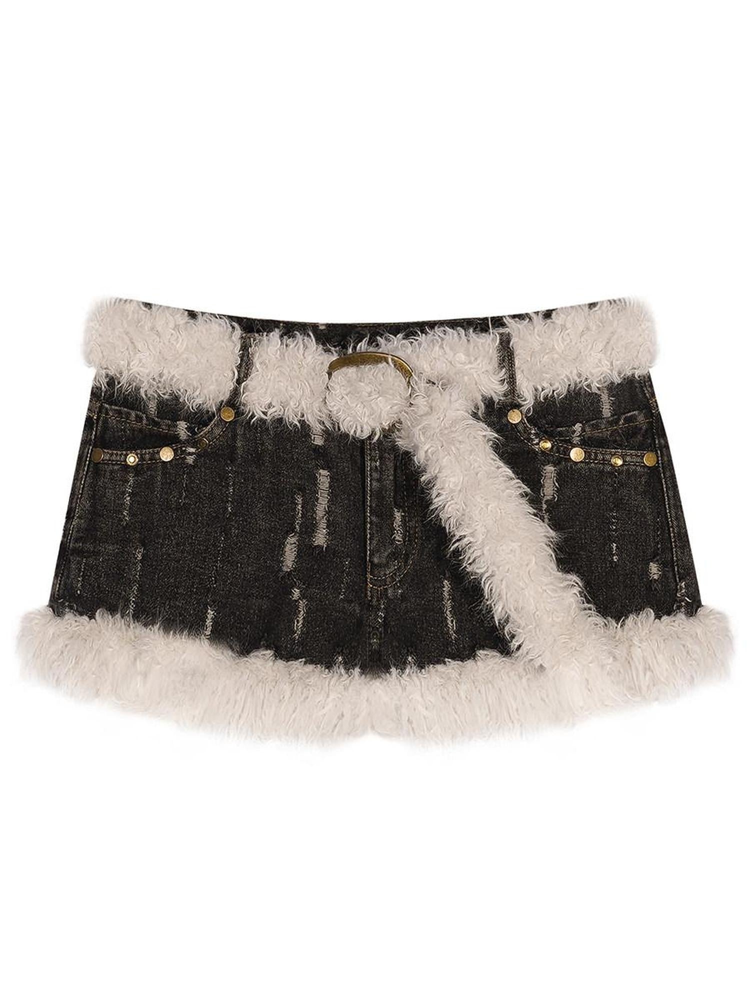 Nico Molly High Waist Vintage Pattern Slim Micro Stretch Dark Wash Women Denim Shorts