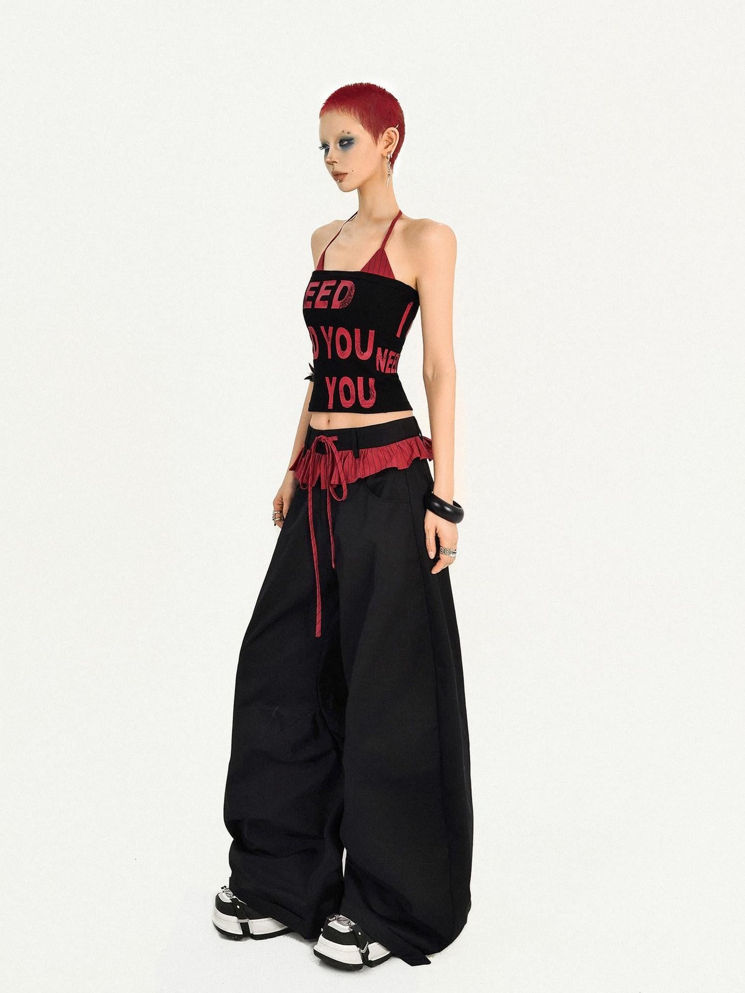 Nico Molly Letter Print Cotton Blend Streetwear Halter Slim Fit Women Camisoles