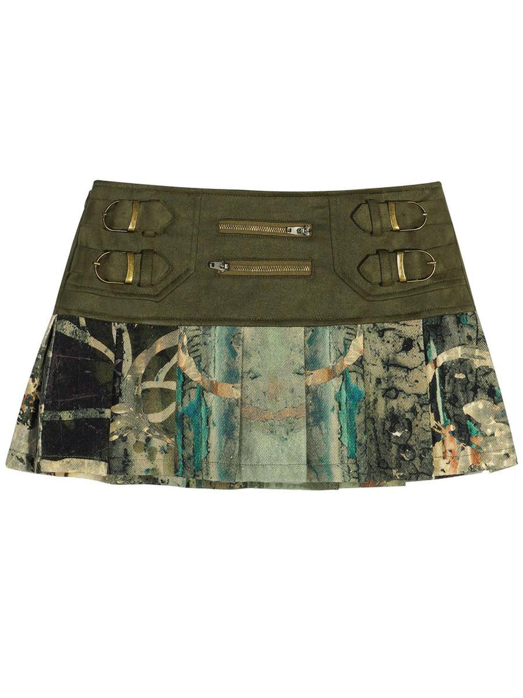 Nico Molly Lined Pleated Leather A Line Mid Rise Casual Shopping Women Mini Skirts