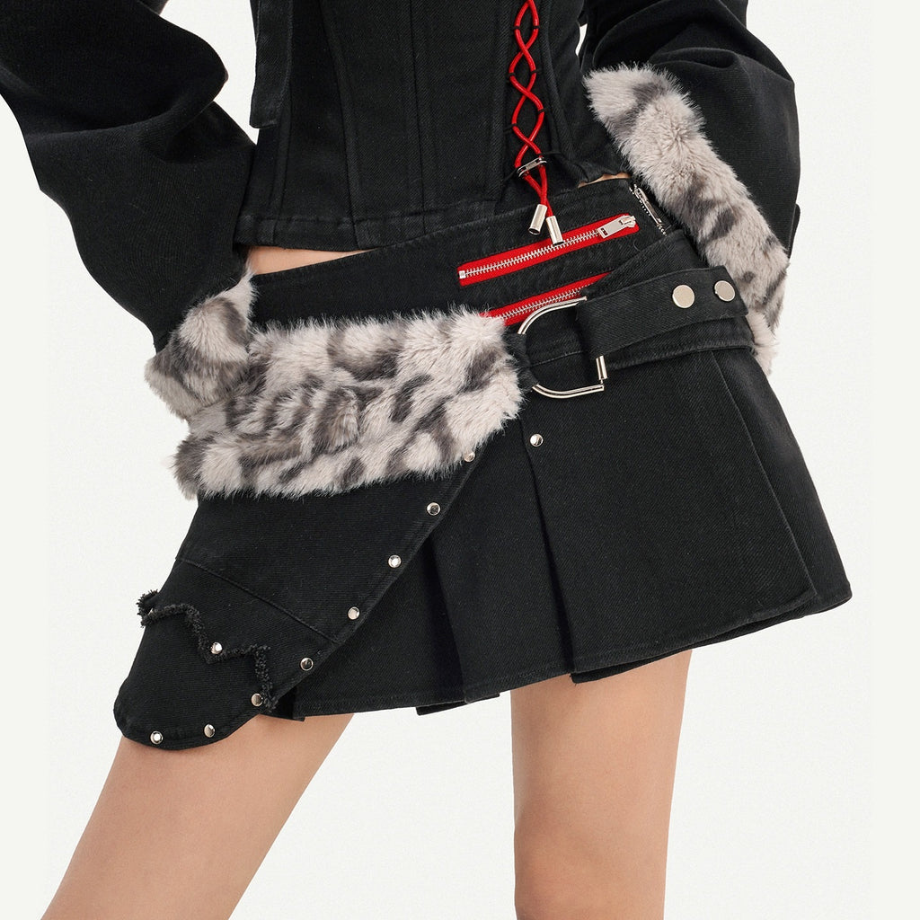 Nico_Molly_Low_Waist_Strappy_Asymmetric_Punk_Pleated_For_Women_Casual_Black_Mini_Skirts_MISSTT