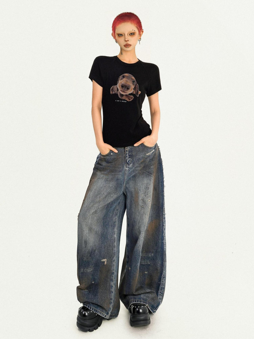 Nico Molly Moisture Wicking Streetwear Slim Animal Print Crop Women Short Sleeve T-Shirts