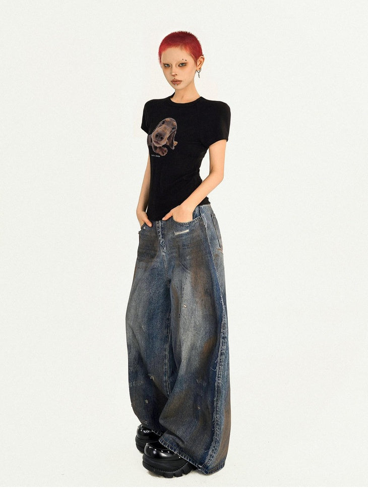 Nico Molly Moisture Wicking Streetwear Slim Animal Print Crop Women Short Sleeve T-Shirts