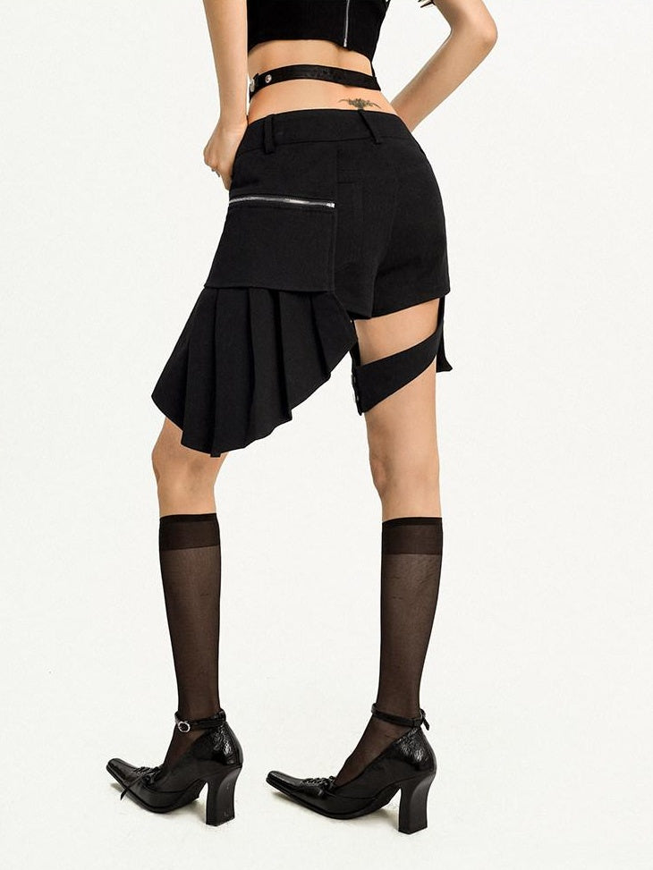 Nico Molly Original Black Tube Top Natural Waist Straight Shorts Women Top & Shorts Sets